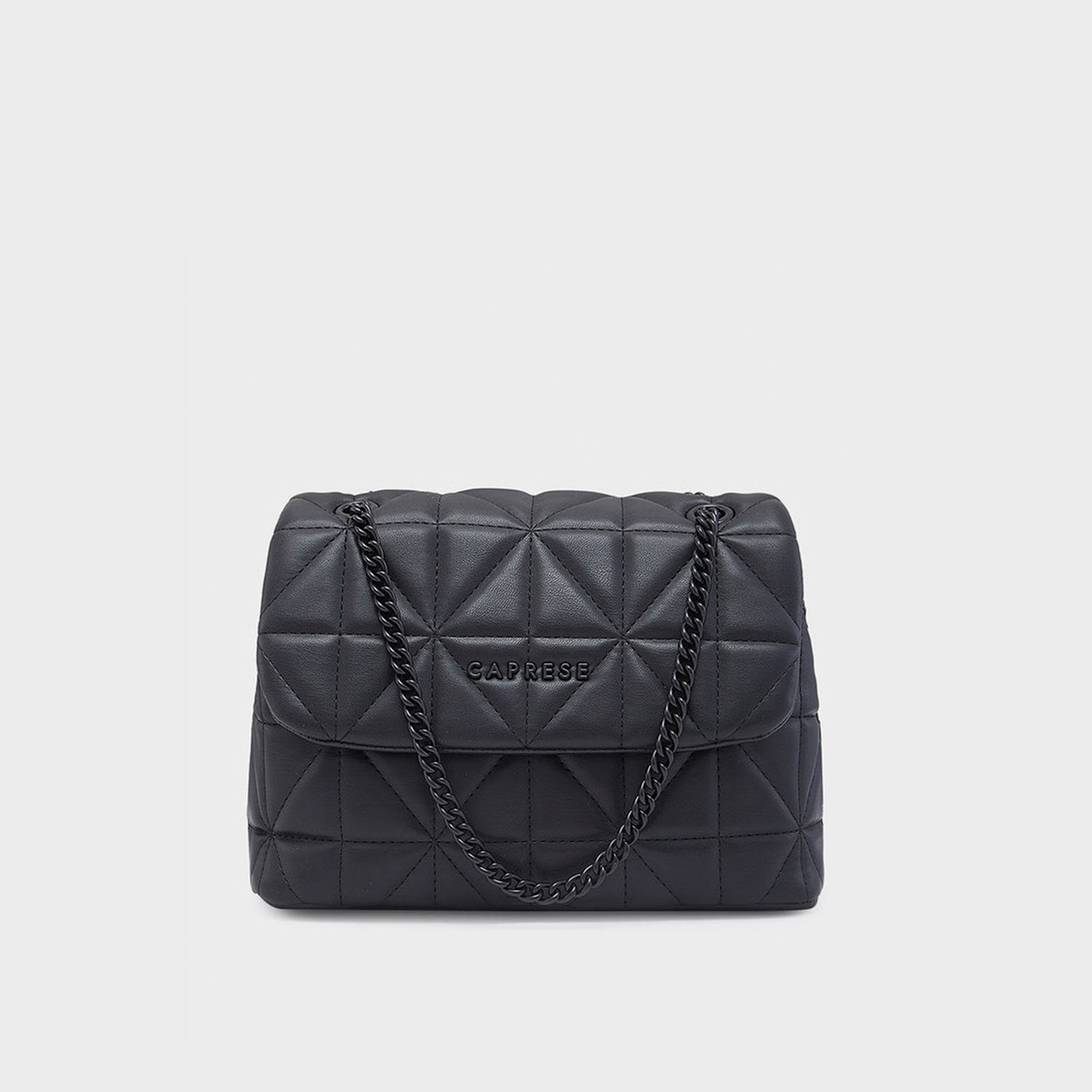 Caprese Quilted Shoulder Bag with Flap Closure and Chain Strap | 25 x 19 x 10 cm-women-bagsandwallets-handbags-image-1