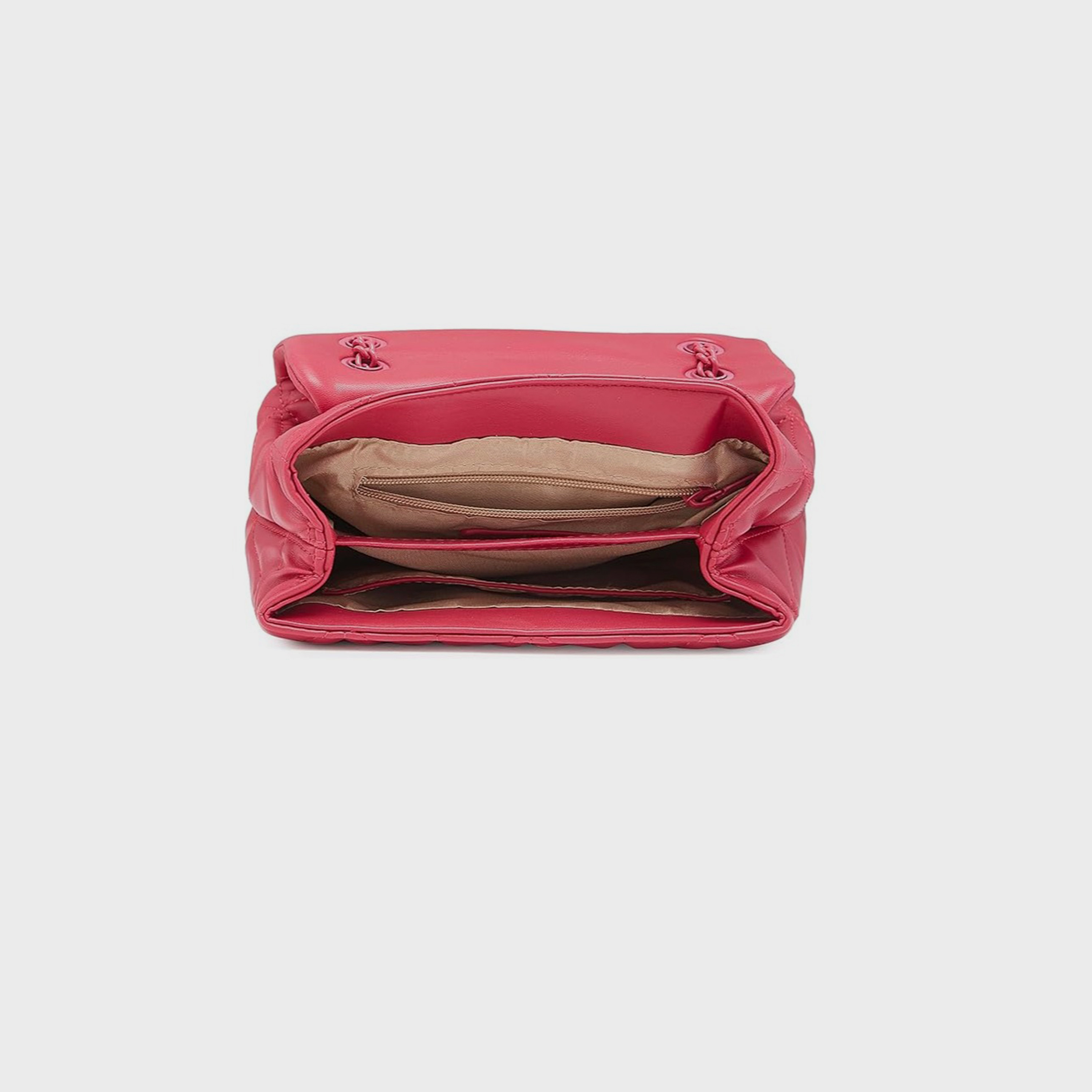 Caprese Quilted Shoulder Bag with Flap Closure and Chain Strap | 20 x 15 x 15 cm-women-bagsandwallets-handbags-image-3