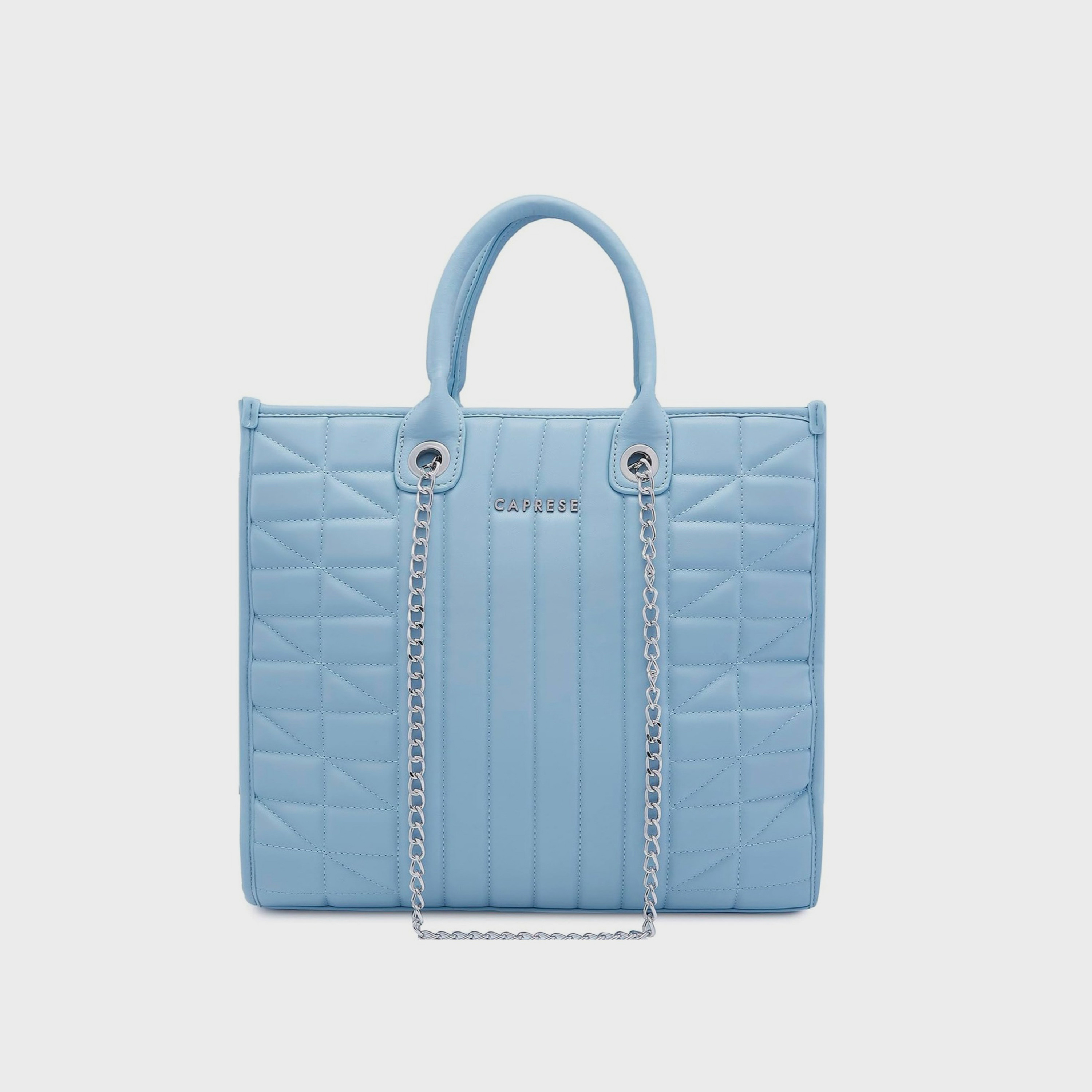 حقيبة كتف مبطن بمقبض مزدوج Caprese مع إغلاق بسحاب وحزام سلسلة | 37 × 29 × 15 سم-women-bagsandwallets-handbags-image-1