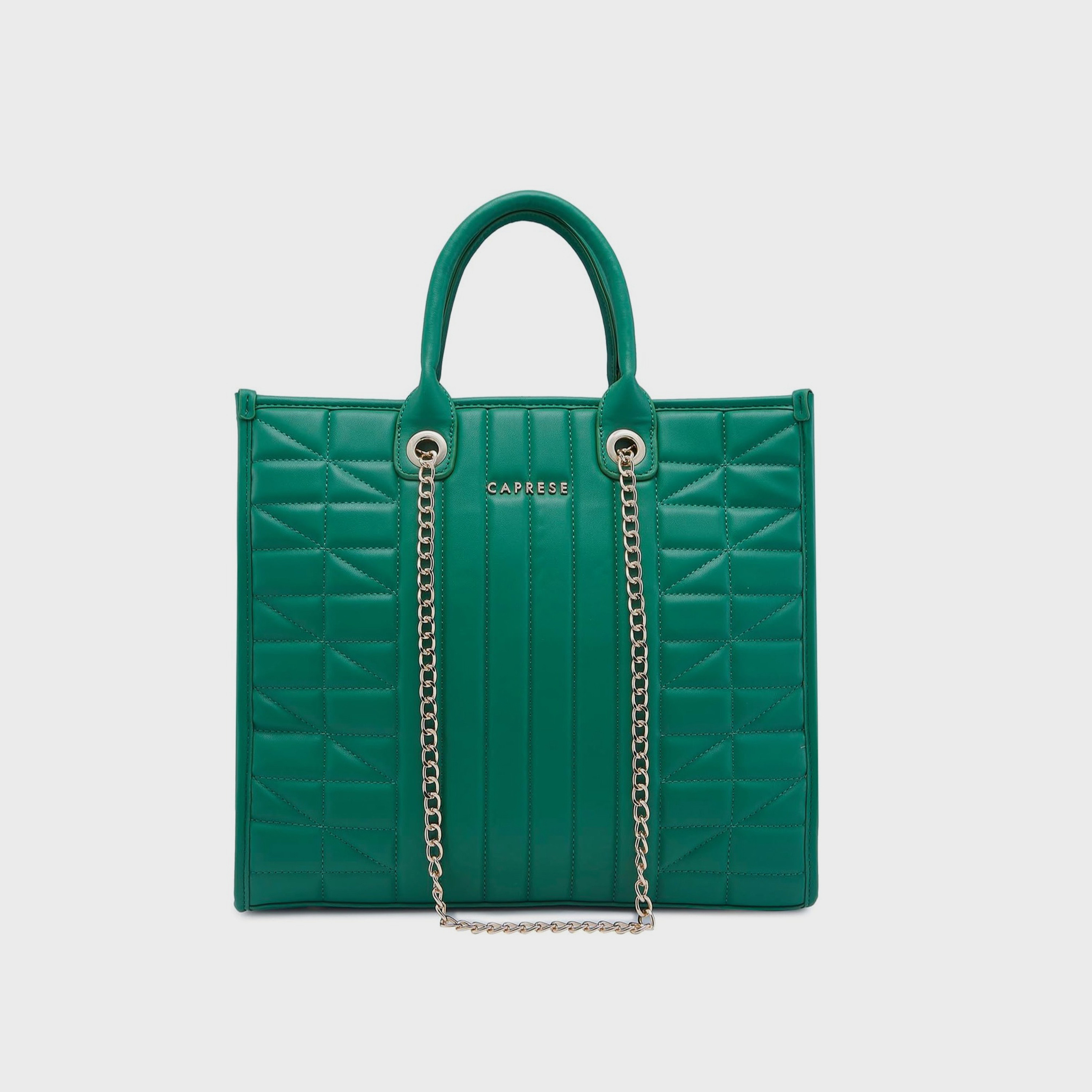 حقيبة كتف مبطن بمقبض مزدوج Caprese مع إغلاق بسحاب وحزام سلسلة | 47 × 25 × 14 سم-women-bagsandwallets-handbags-image-1