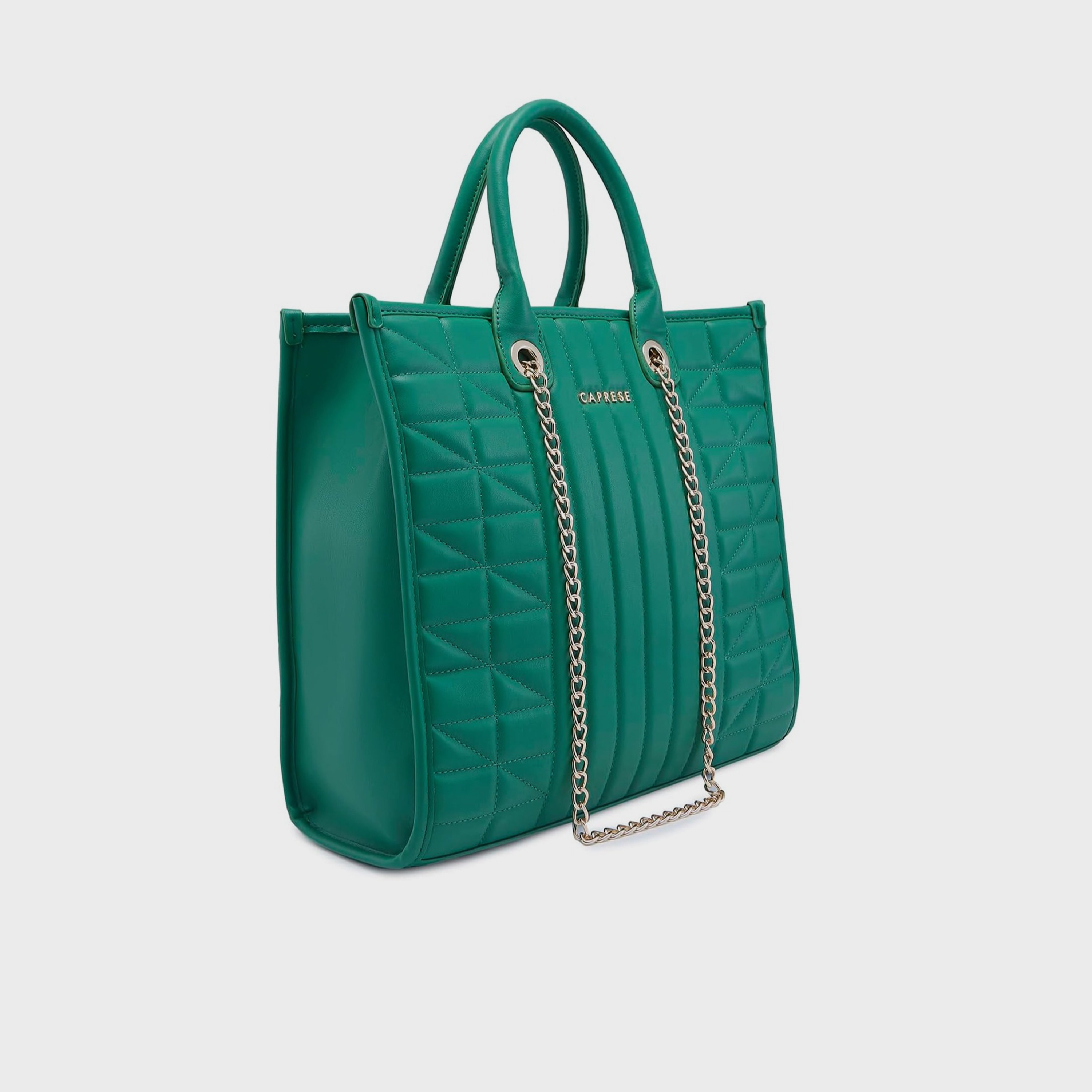 حقيبة كتف مبطن بمقبض مزدوج Caprese مع إغلاق بسحاب وحزام سلسلة | 47 × 25 × 14 سم-women-bagsandwallets-handbags-image-4