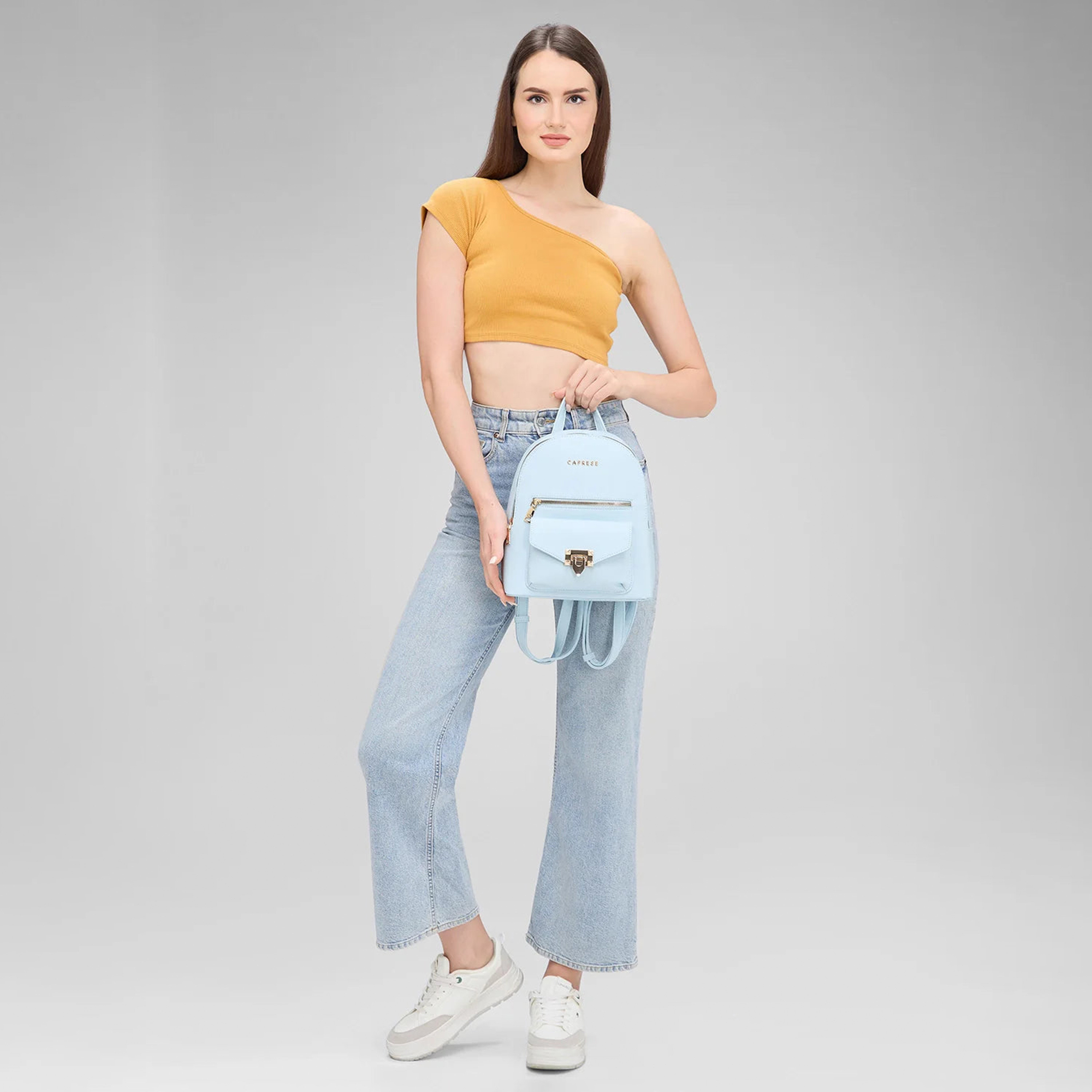Caprese Top Handle Mini Backpack with Zipper Closure and Adjustable Strap | 28 x 24 x 13 cm-travel-luggagesandbags-backpacks-image-2