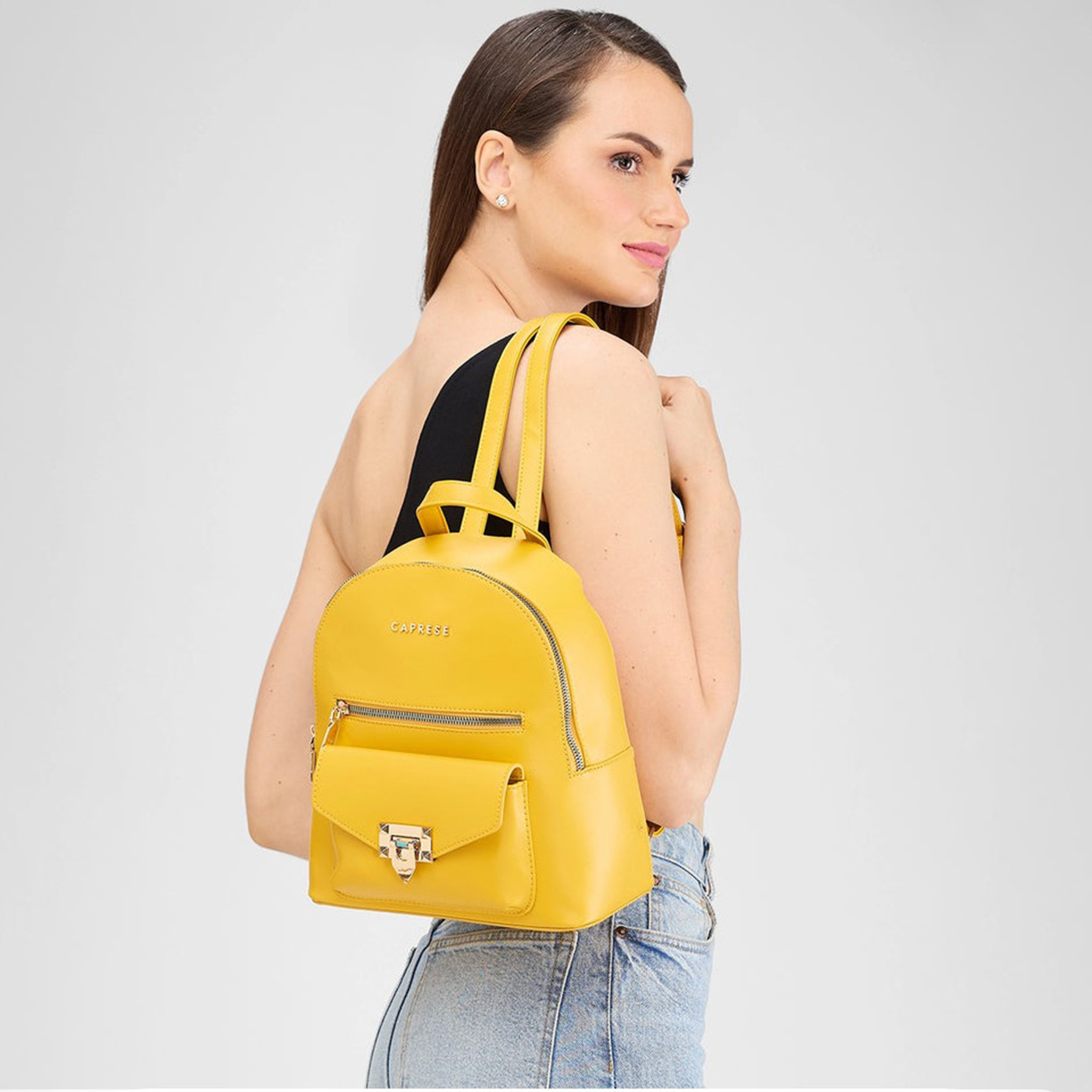 Caprese Top Handle Mini Backpack with Zipper Closure and Adjustable Strap | 28 x 24 x 13 cm-travel-luggagesandbags-backpacks-image-2