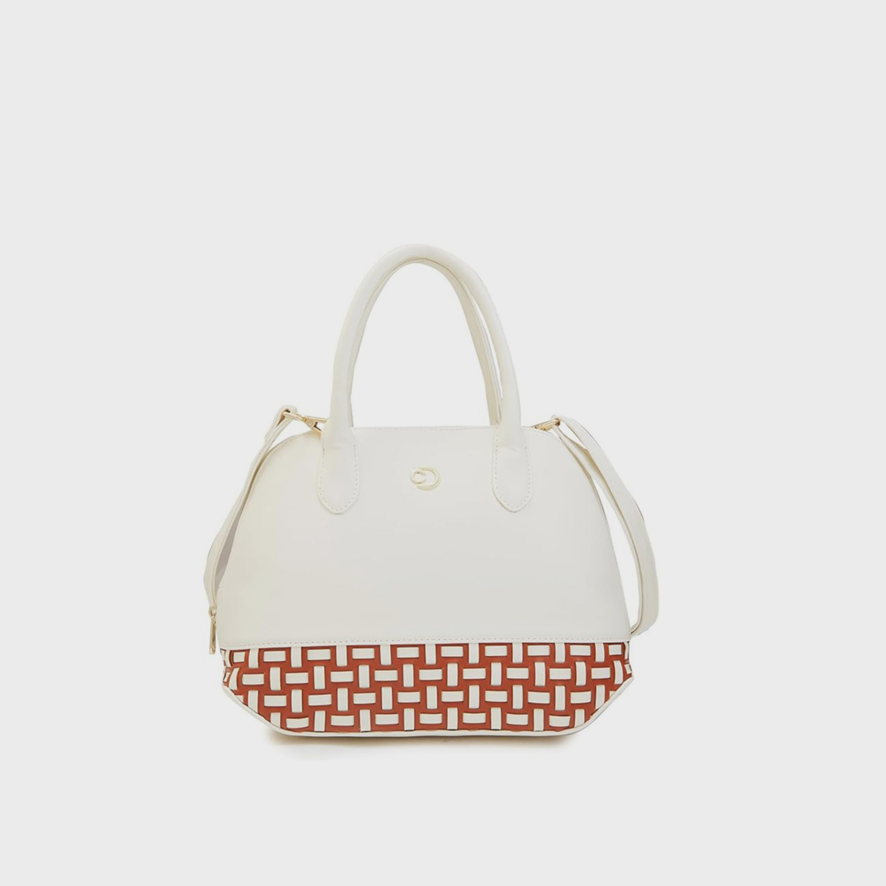 Caprese Textured Double-Handle Shoulder Bag with Zipper Closure and Detachable Strap | 31 x 26 x 12 cm-women-bagsandwallets-handbags-image-1