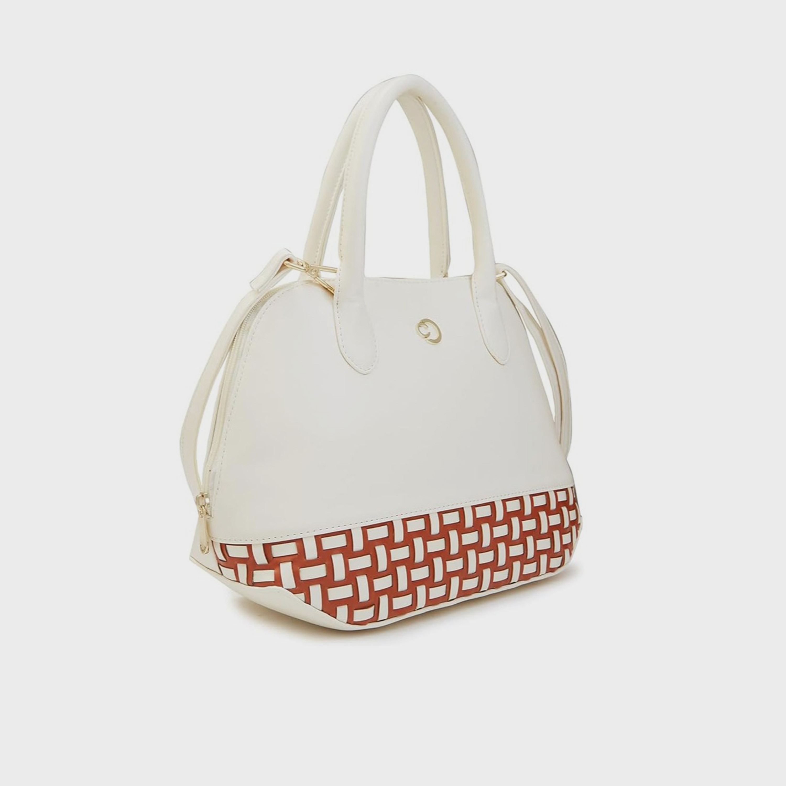 Caprese Textured Double-Handle Shoulder Bag with Zipper Closure and Detachable Strap | 31 x 26 x 12 cm-women-bagsandwallets-handbags-image-8