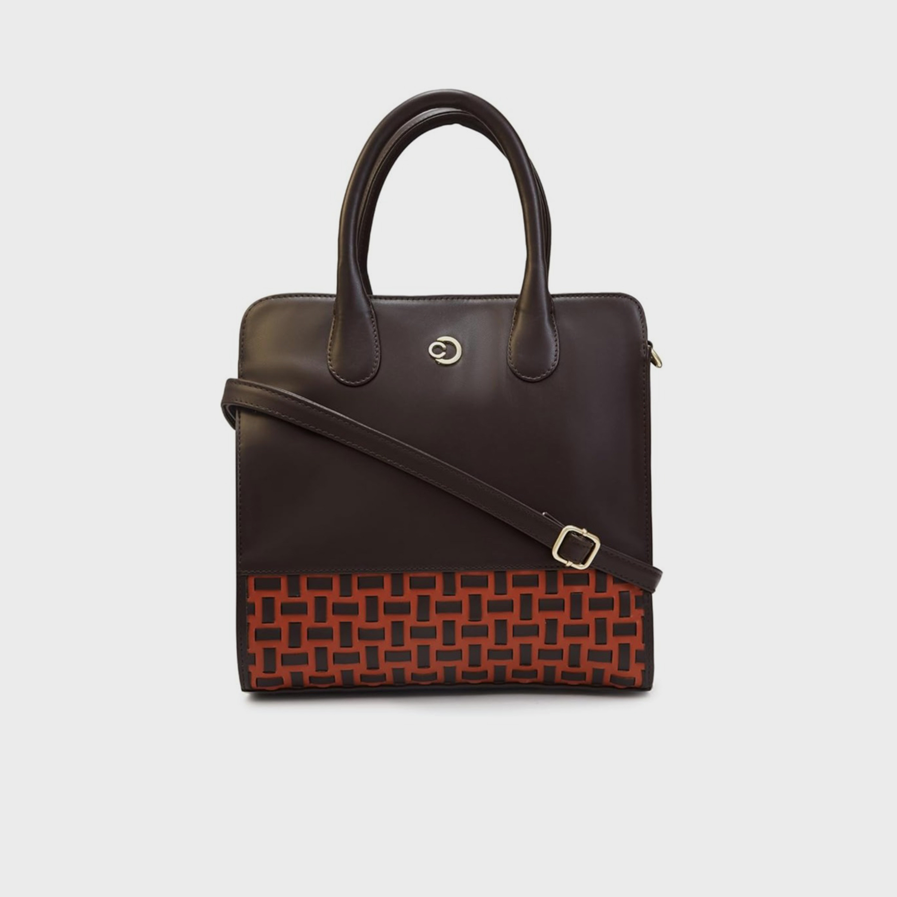 Caprese Textured Double-Handle Shoulder Bag with Zipper Closure and Detachable Strap | 35 x 25 x 12 cm-women-bagsandwallets-handbags-image-6