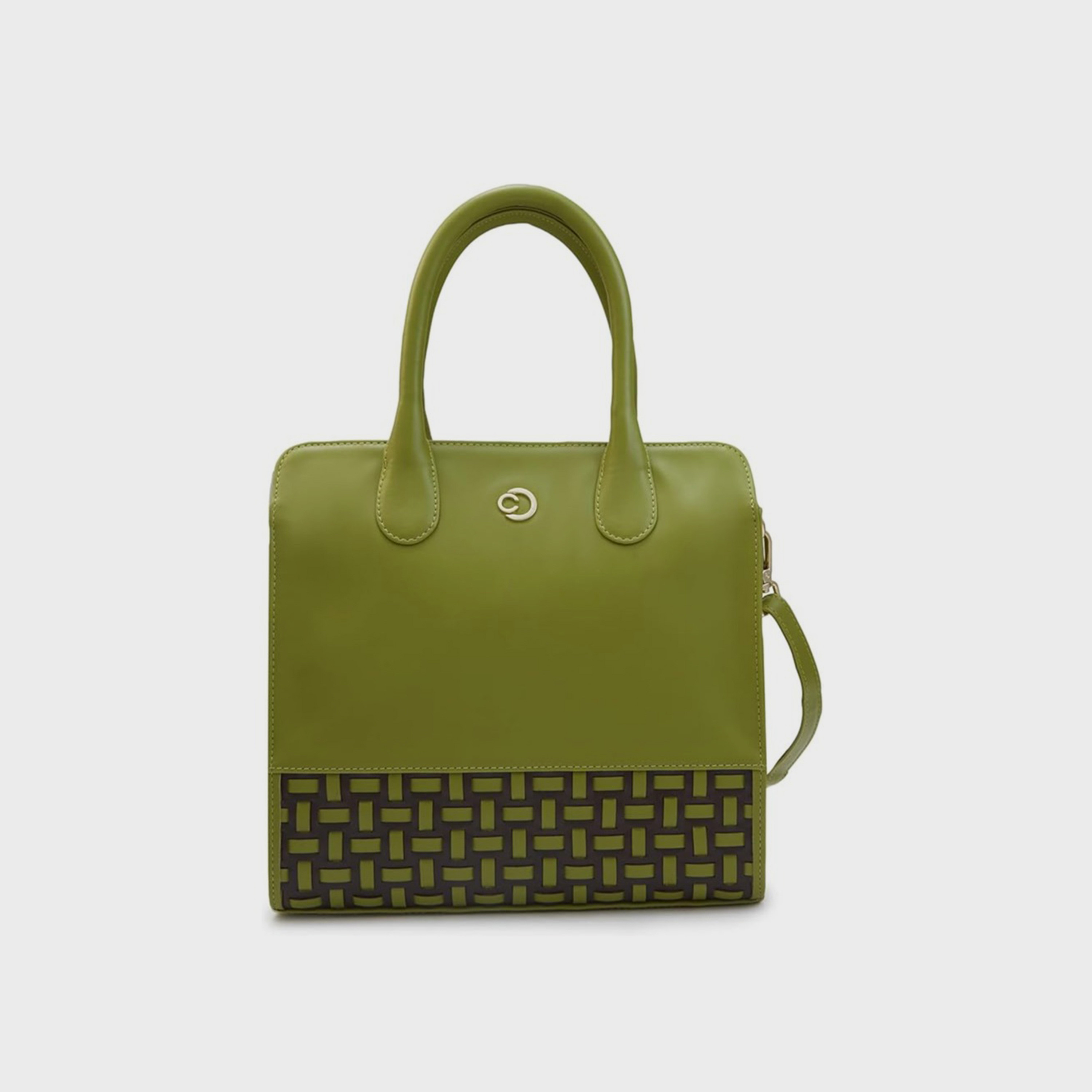 Caprese Textured Double-Handle Shoulder Bag with Zipper Closure and Detachable Strap | 35 x 25 x 12 cm-women-bagsandwallets-handbags-image-1