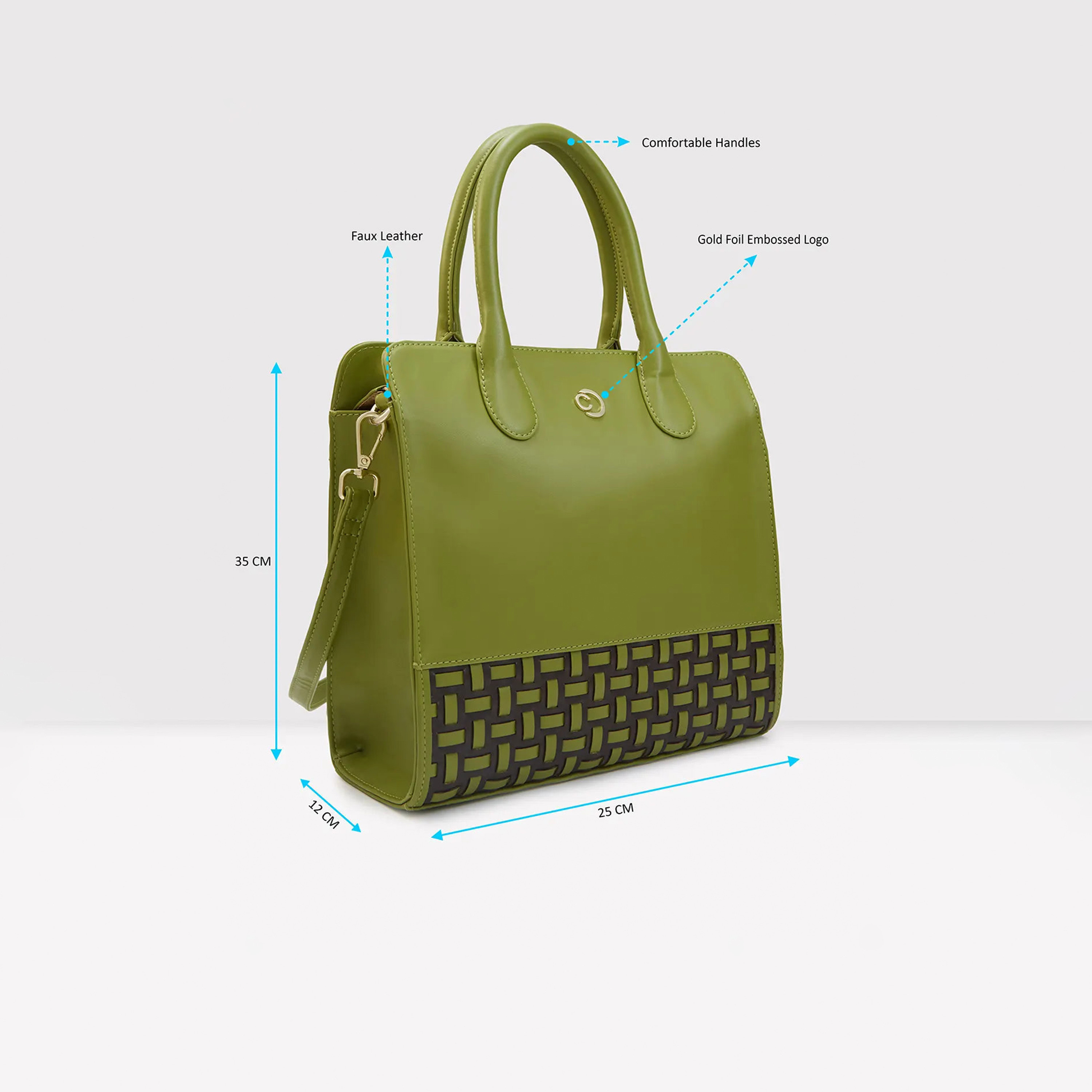 Caprese Textured Double-Handle Shoulder Bag with Zipper Closure and Detachable Strap | 35 x 25 x 12 cm-women-bagsandwallets-handbags-image-4