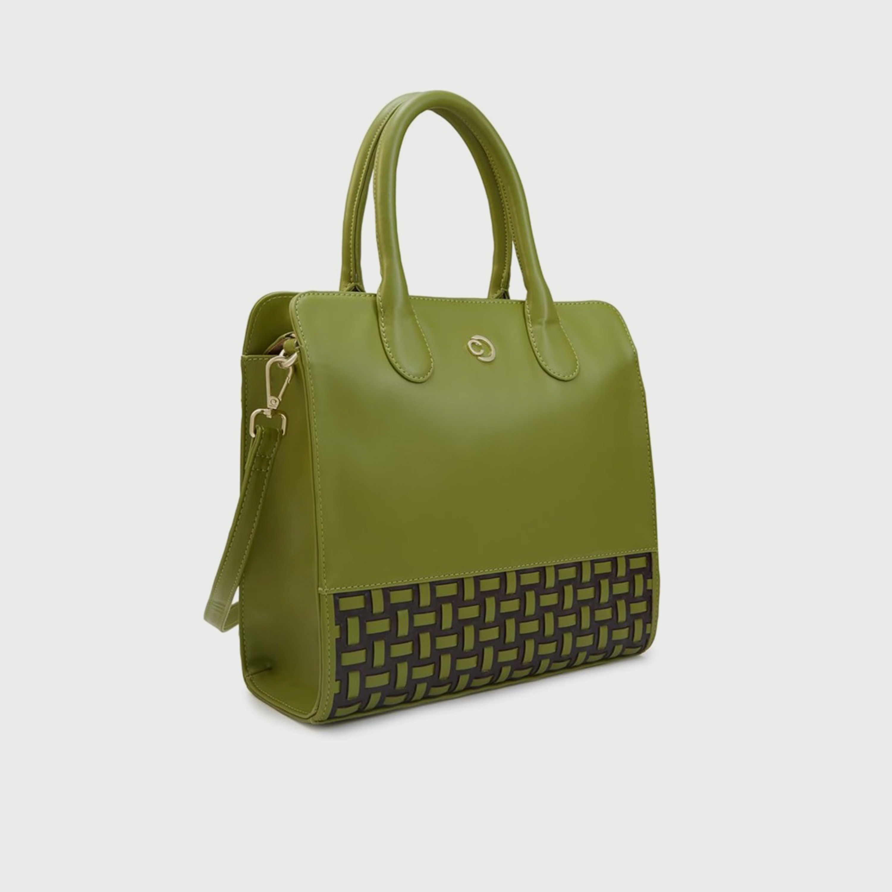 Caprese Textured Double-Handle Shoulder Bag with Zipper Closure and Detachable Strap | 35 x 25 x 12 cm-women-bagsandwallets-handbags-image-8