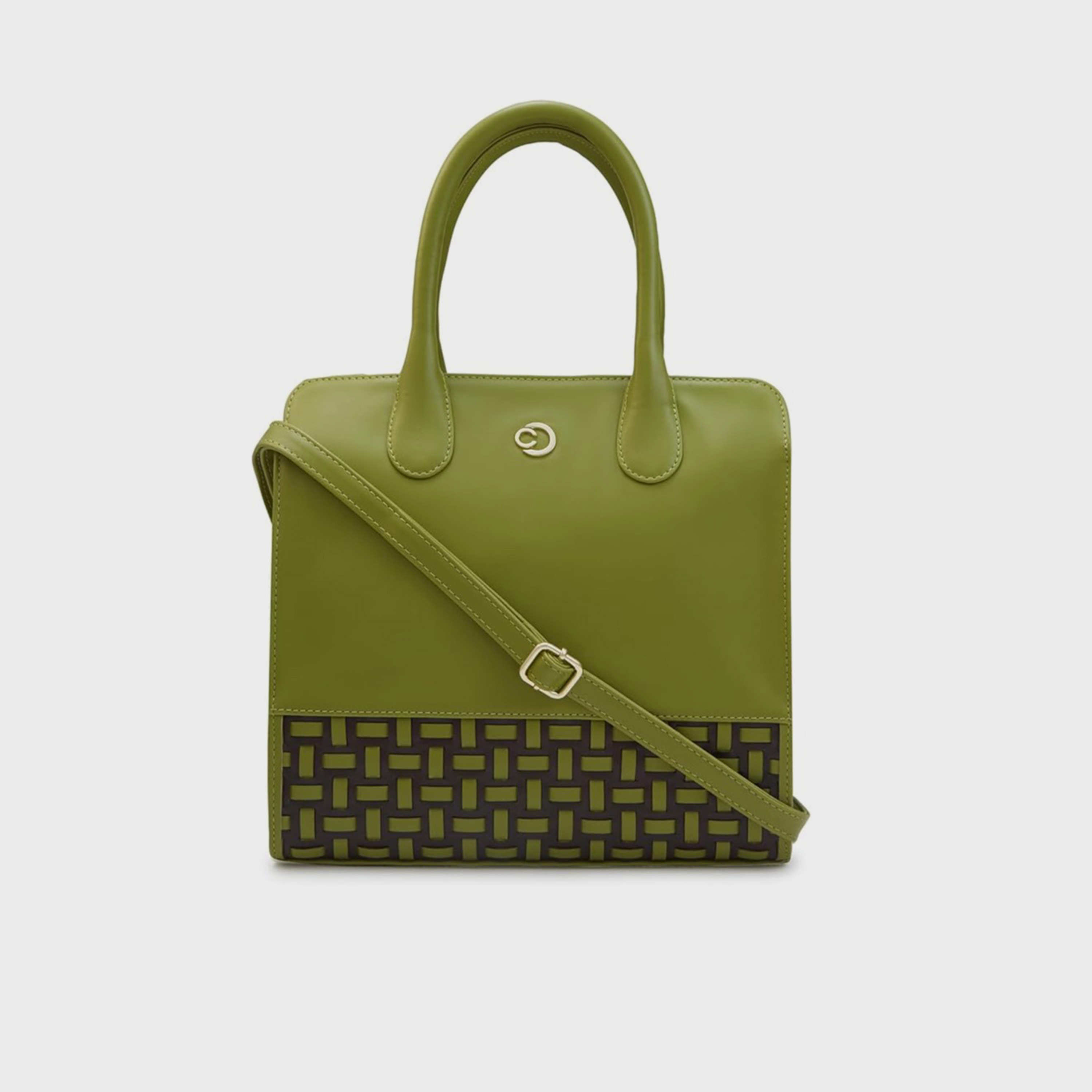 Caprese Textured Double-Handle Shoulder Bag with Zipper Closure and Detachable Strap | 35 x 25 x 12 cm-women-bagsandwallets-handbags-image-9