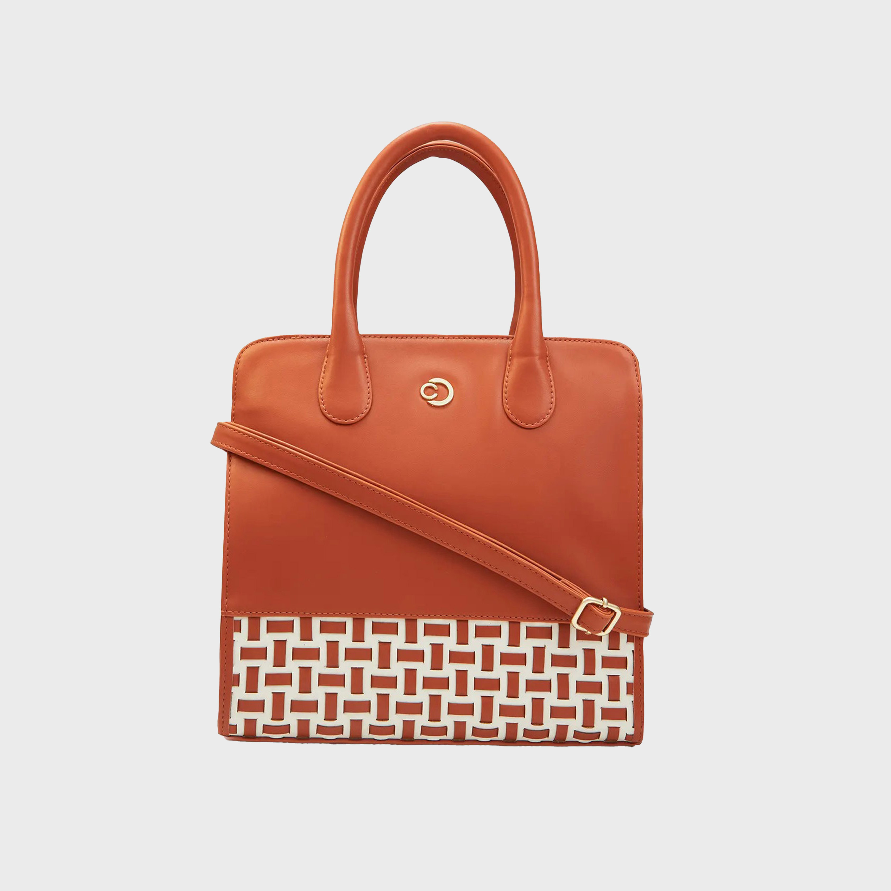 حقيبة كتف بمقبض مزدوج من Caprese مع إغلاق بسحاب وحزام قابل للفصل | 35 × 25 × 12 سم-women-bagsandwallets-handbags-image-1