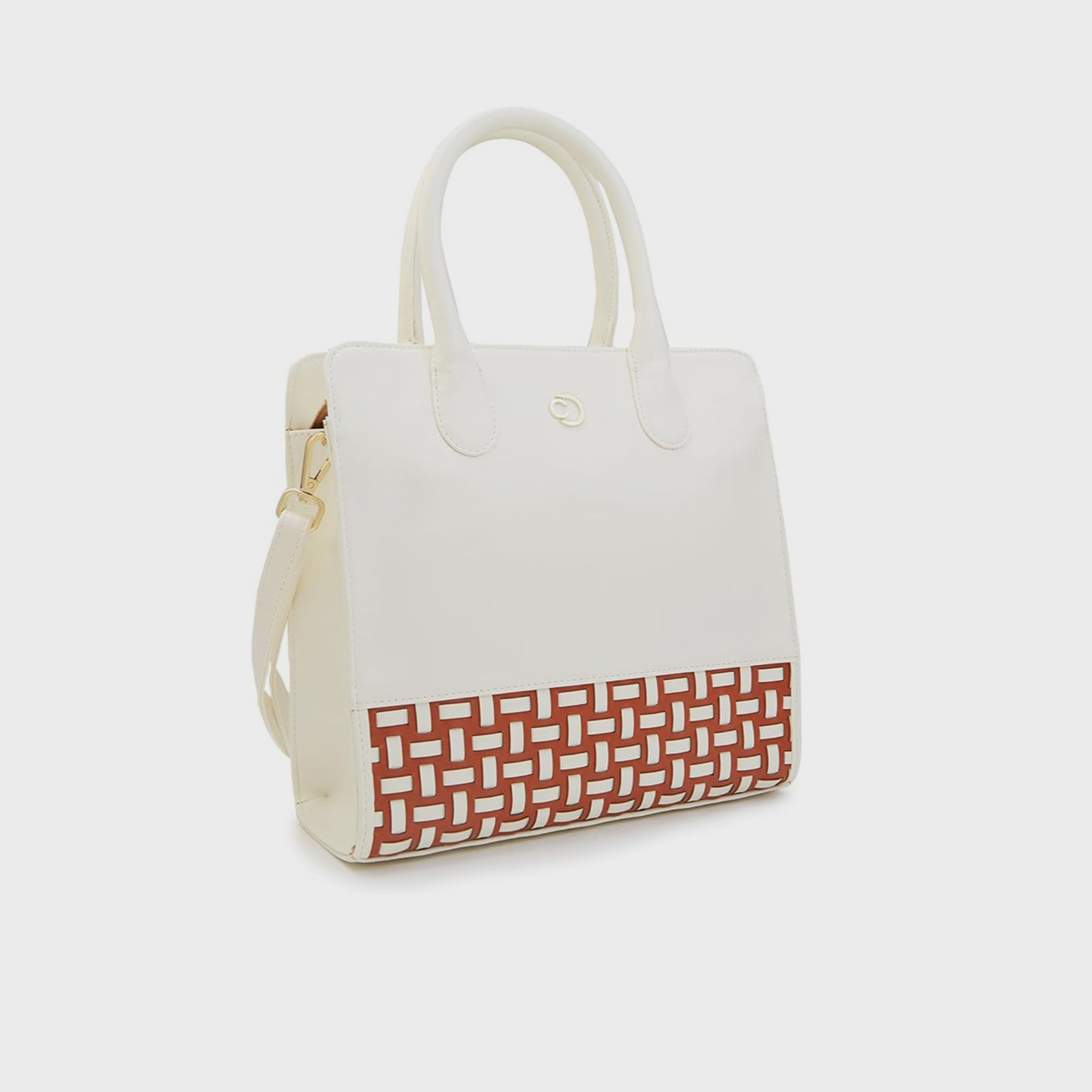 Caprese Textured Double-Handle Shoulder Bag with Zipper Closure and Detachable Strap | 35 x 25 x 12 cm-women-bagsandwallets-handbags-image-5