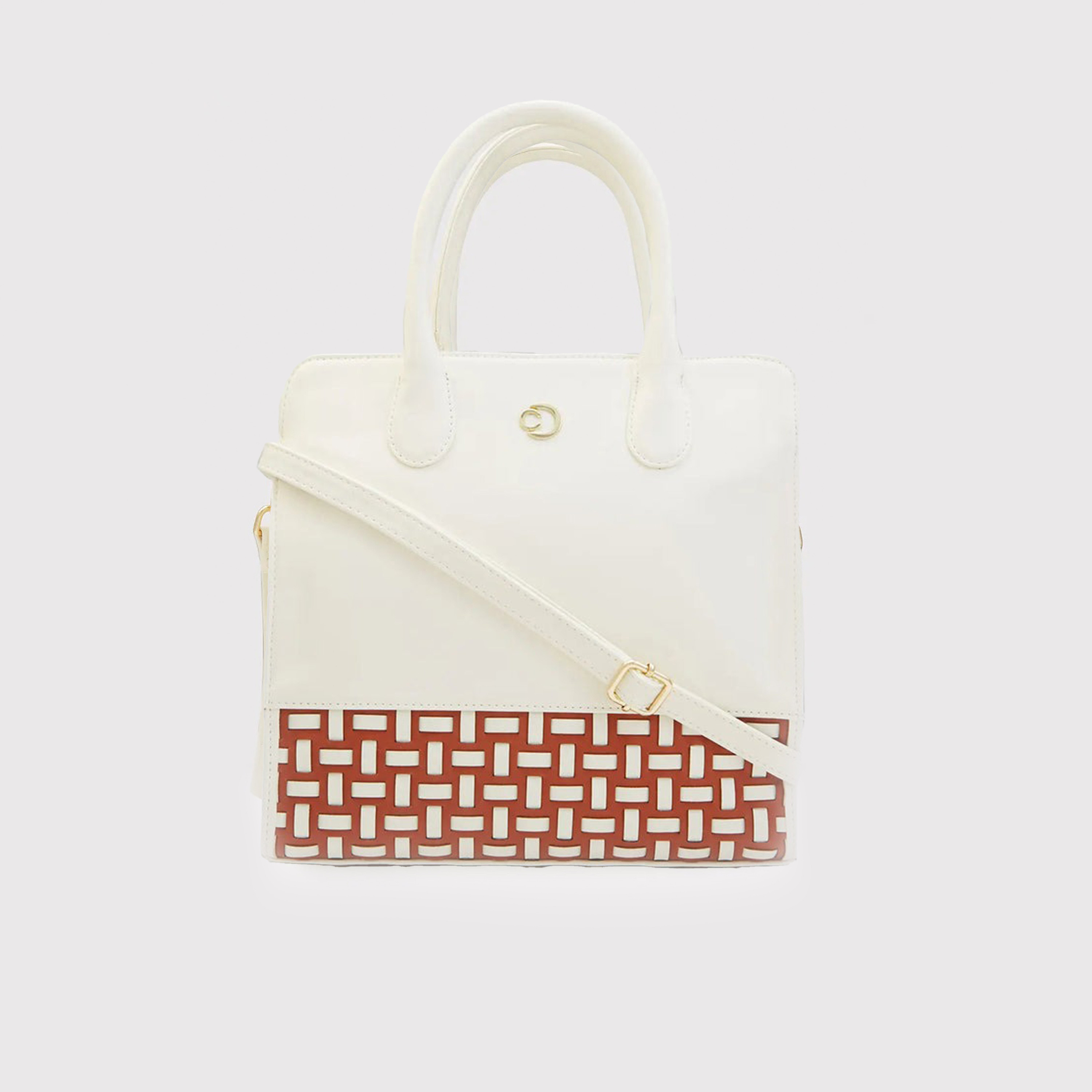 Caprese Textured Double-Handle Shoulder Bag with Zipper Closure and Detachable Strap | 35 x 25 x 12 cm-women-bagsandwallets-handbags-image-8