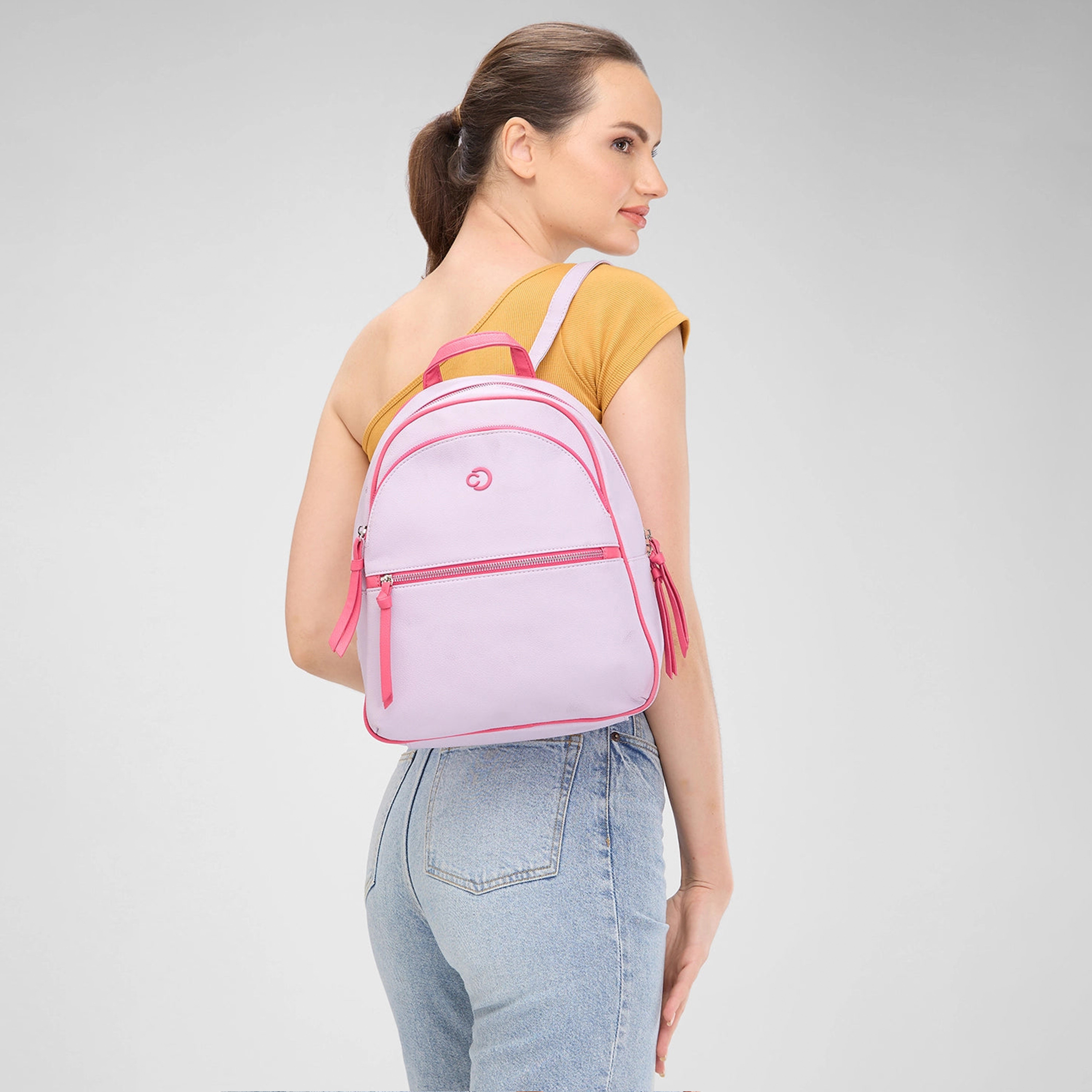 Caprese Top Handle Mini Backpack with Zipper Closure and Adjustable Strap | 28 x 24 x 13 cm-travel-luggagesandbags-backpacks-image-2