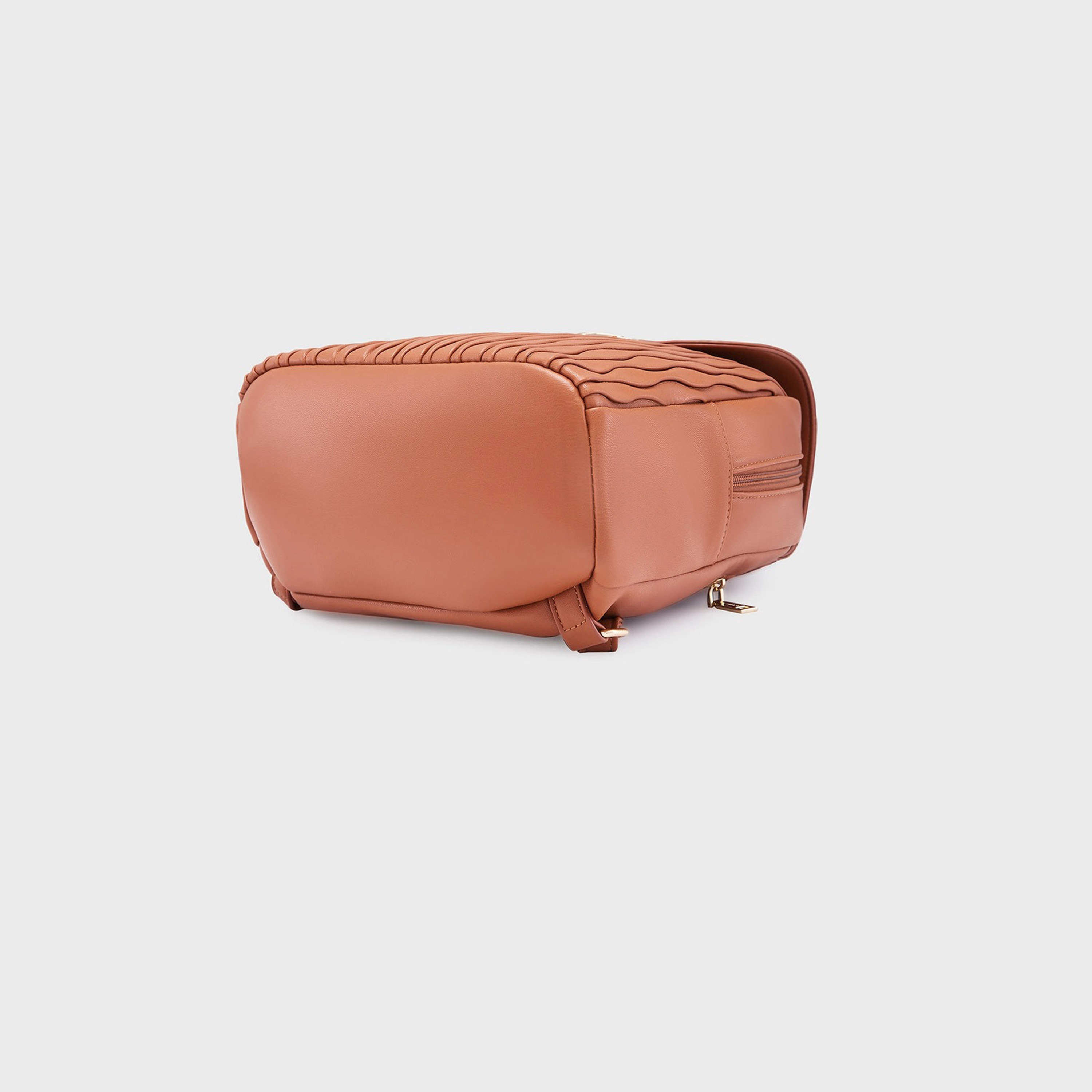Caprese Textured Top Handle Mini Backpack with Flap Closure and Adjustable Strap | 27 x 12.5 x 29 cm-travel-luggagesandbags-backpacks-image-5