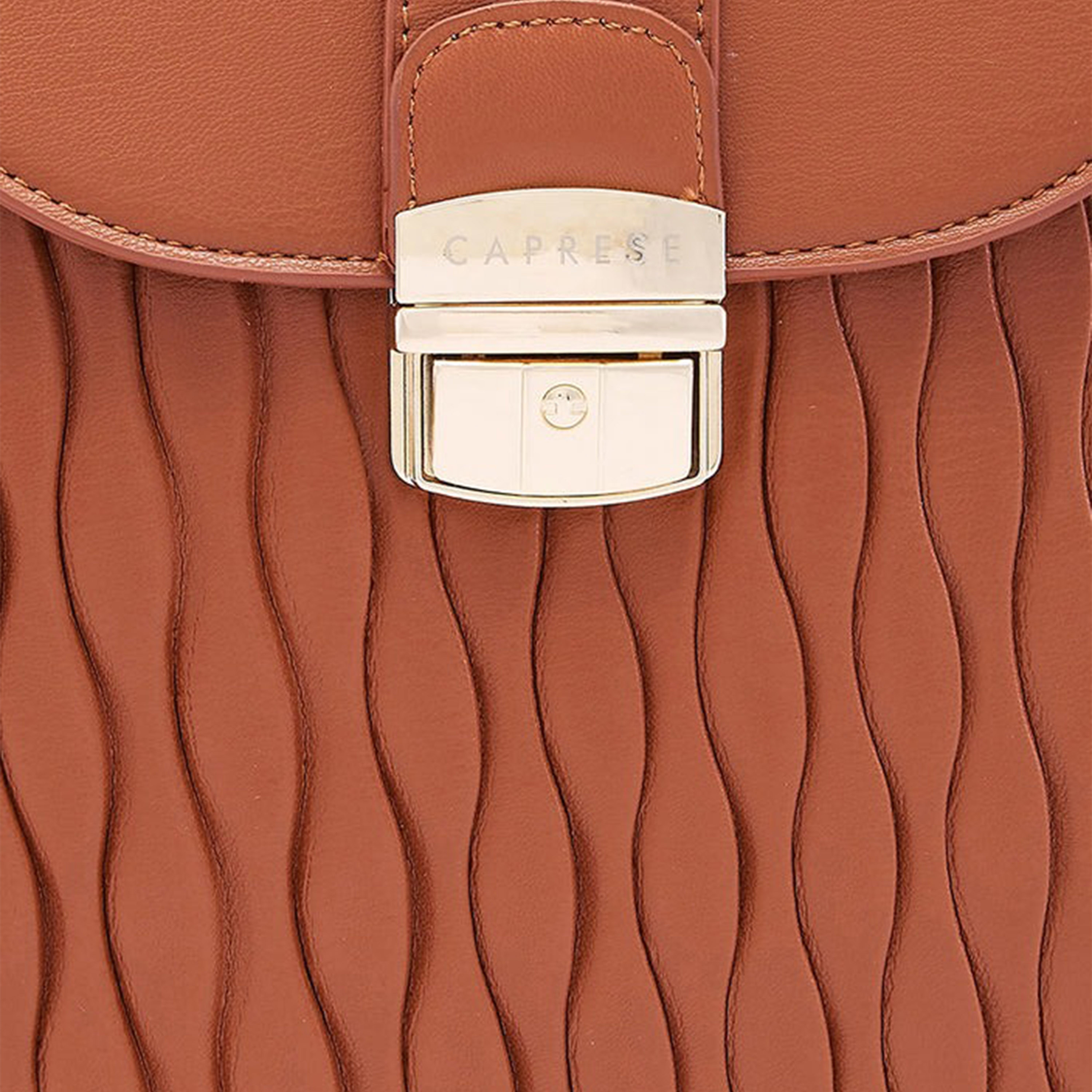 Caprese Textured Top Handle Mini Backpack with Flap Closure and Adjustable Strap | 27 x 12.5 x 29 cm-travel-luggagesandbags-backpacks-image-8