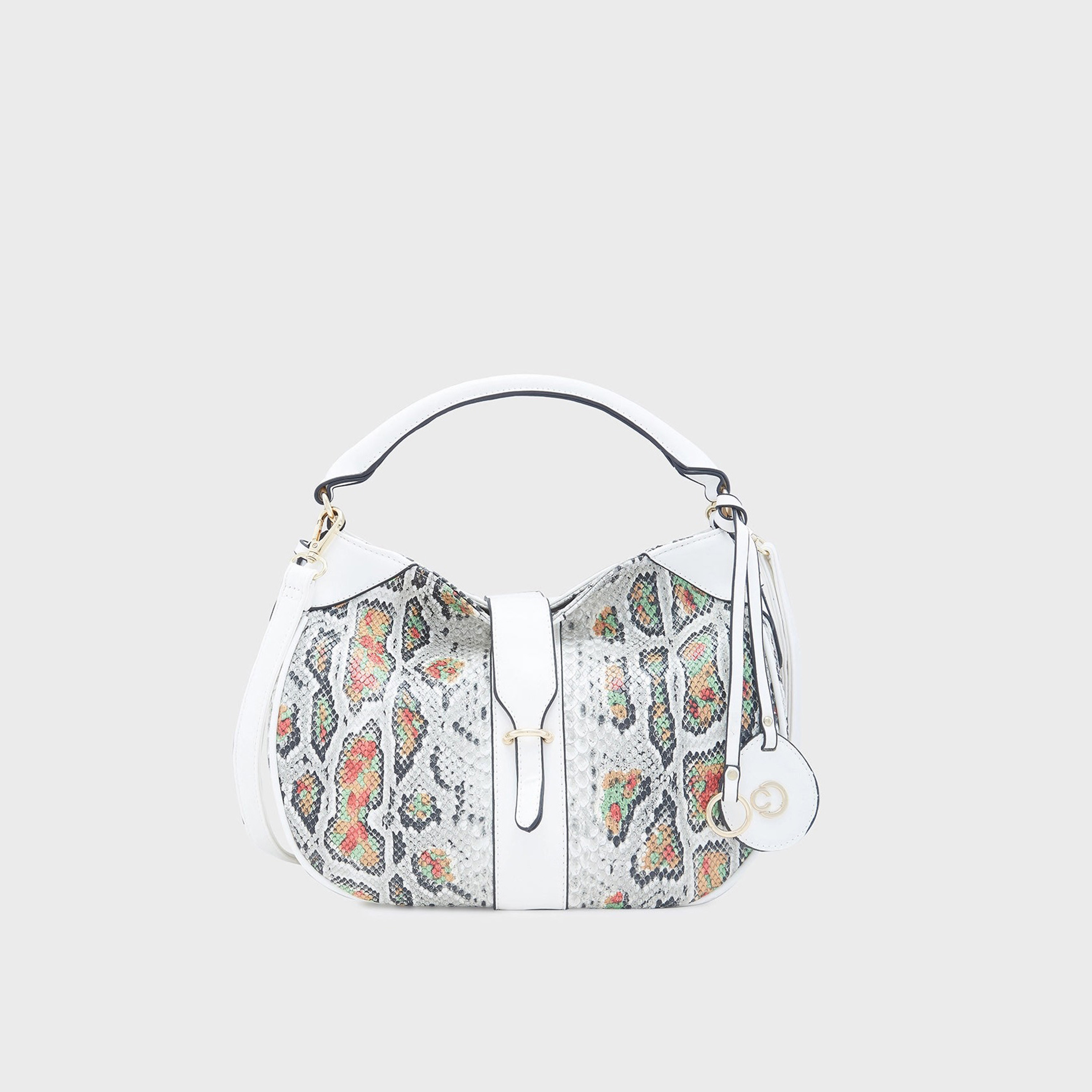 حقيبة كتف بطبعة من كابريزي بسحاب للإغلاق وحزام قابل للإزالة | 32 × 24 × 12 سم-women-bagsandwallets-handbags-image-1