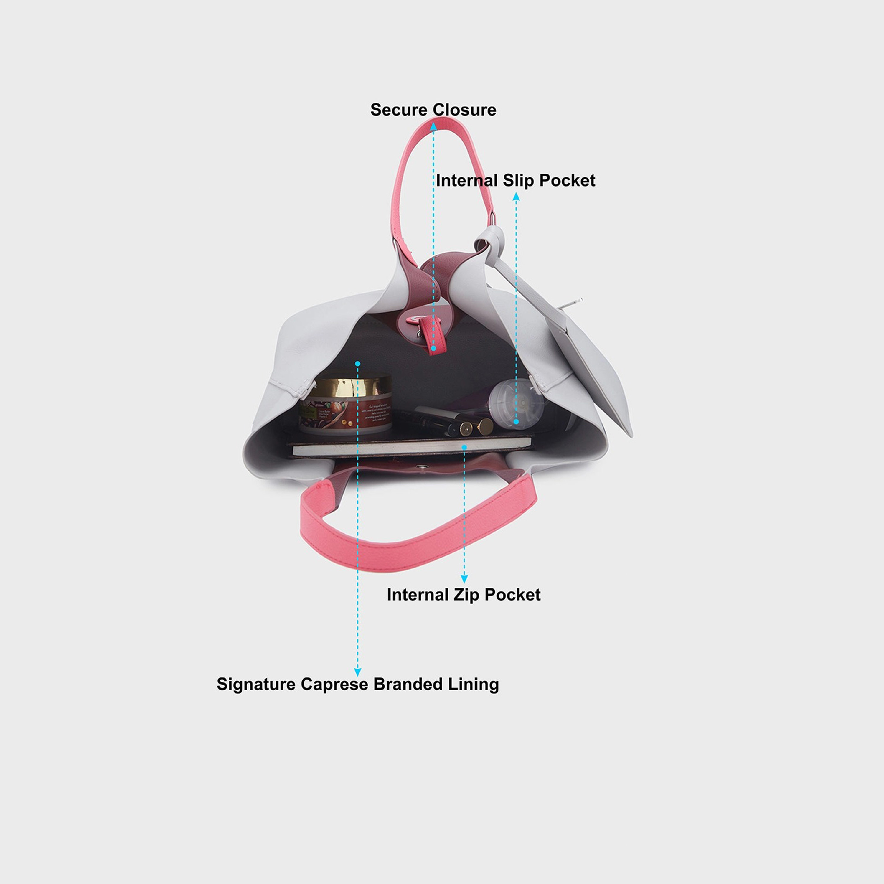 Caprese Double-Handle Shoulder Bag with Flap Closure | 34 x 29 x 13 cm-women-bagsandwallets-handbags-image-4