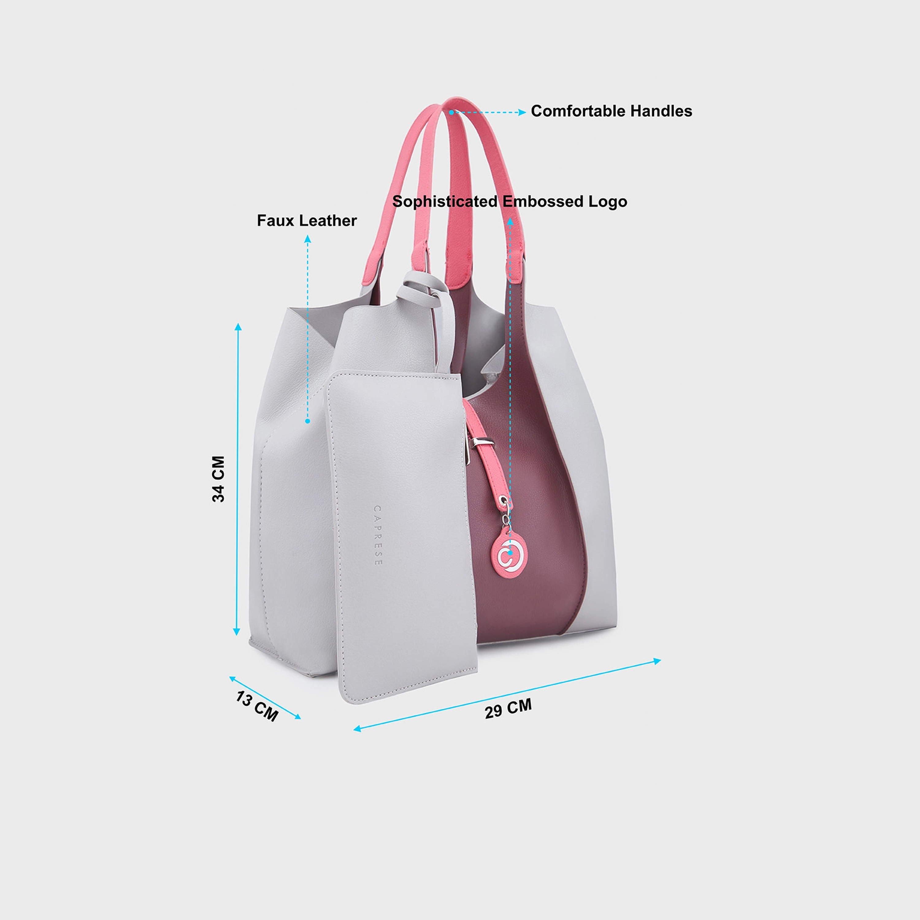 Caprese Double-Handle Shoulder Bag with Flap Closure | 34 x 29 x 13 cm-women-bagsandwallets-handbags-image-5