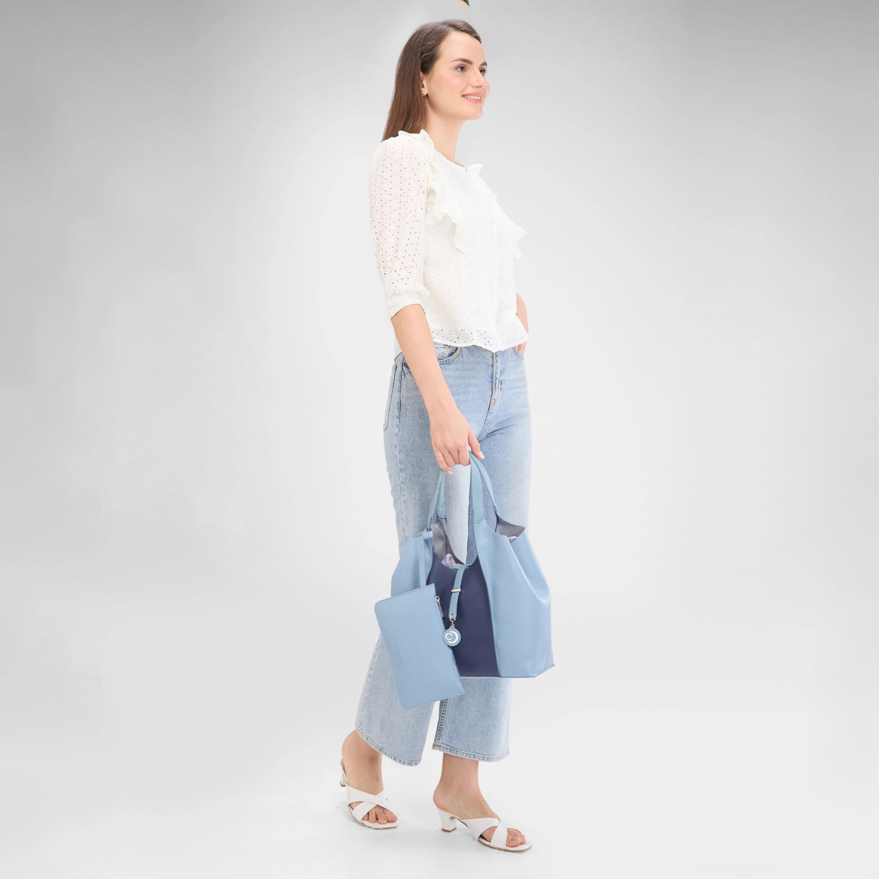 Caprese Double-Handle Shoulder Bag with Flap Closure | 34 x 29 x 13 cm-women-bagsandwallets-handbags-image-2