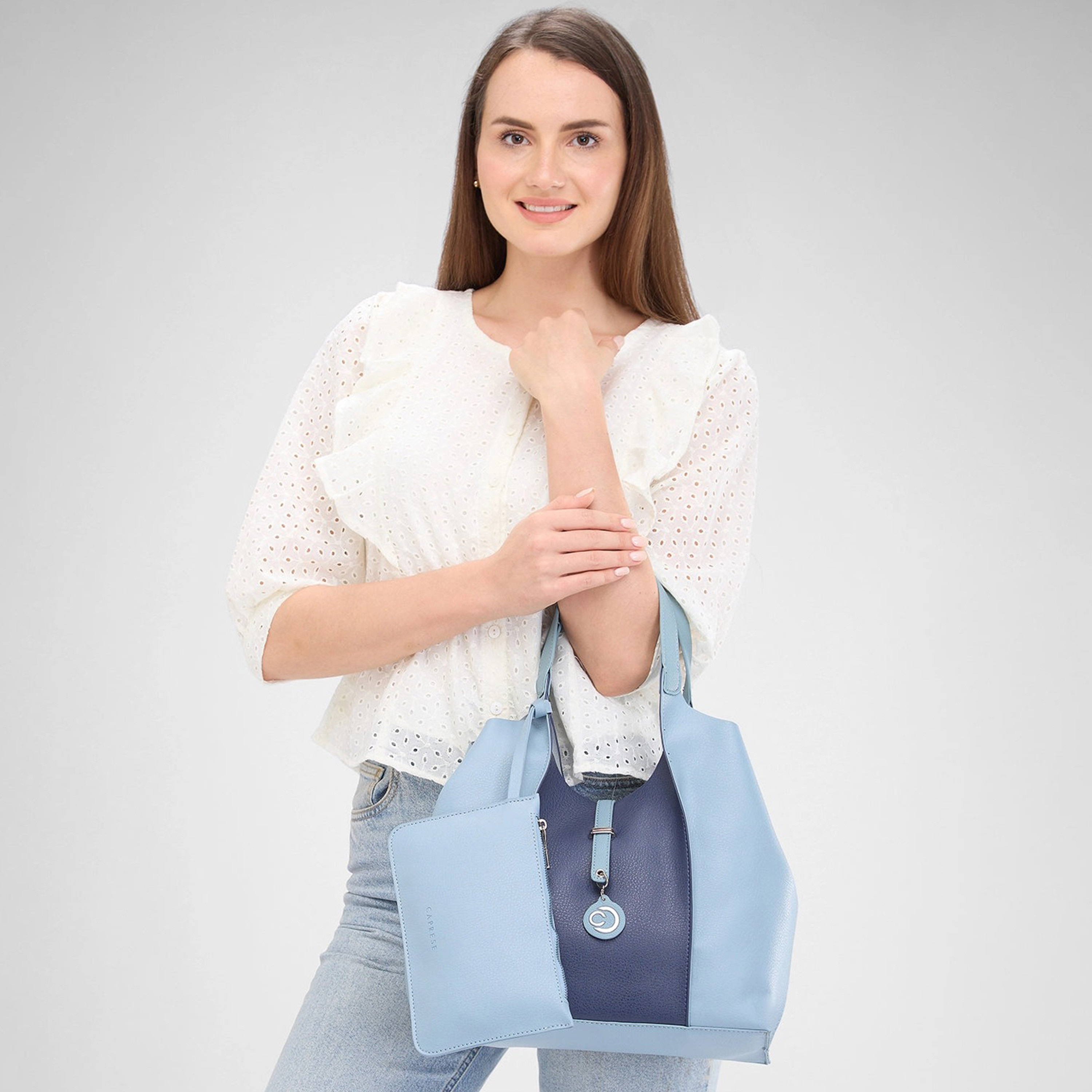 Caprese Double-Handle Shoulder Bag with Flap Closure | 34 x 29 x 13 cm-women-bagsandwallets-handbags-image-3