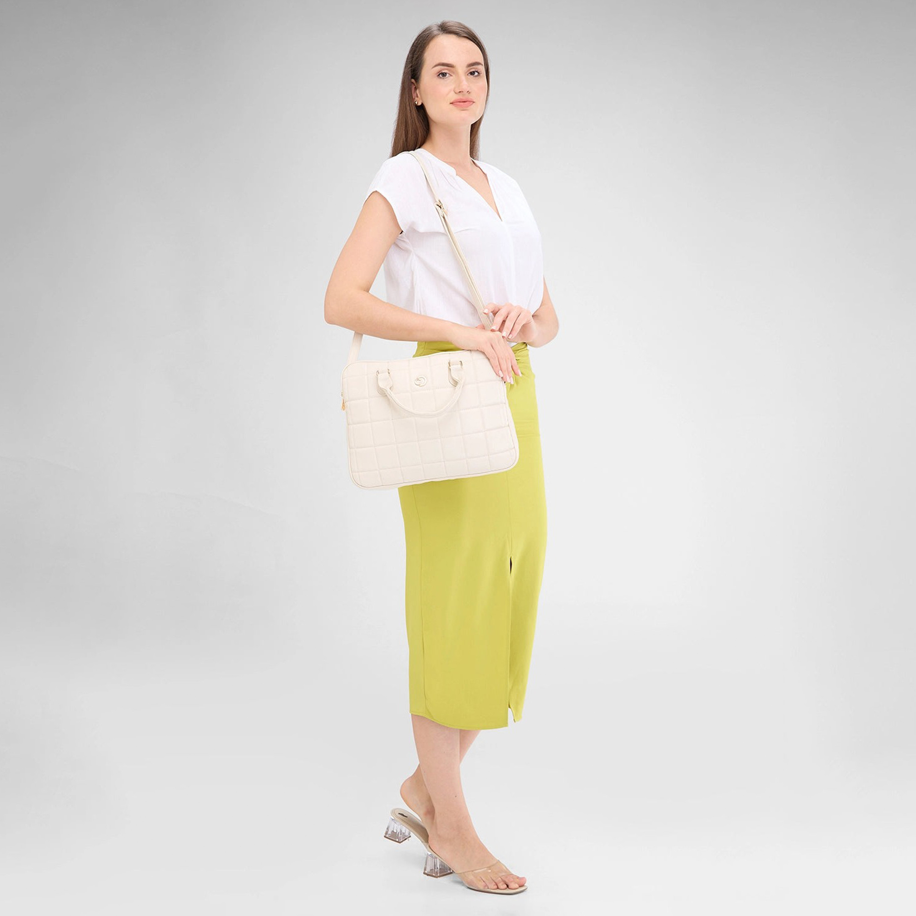 Caprese Quilted Double-Handle Laptop Bag with Zipper Closure and Detachable Strap | 45 x 29 x 14 cm-women-bagsandwallets-handbags-image-3