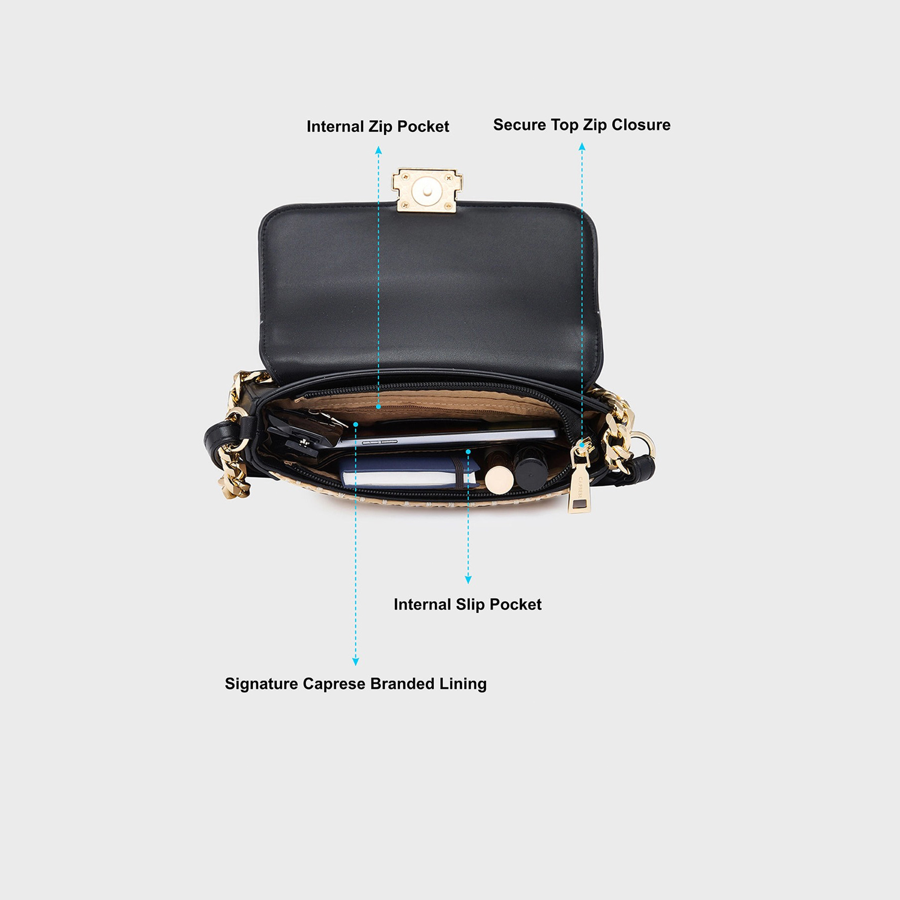 حقيبة كروس كبريزي بغطاء قلاب للإغلاق وحزام قابل للتعديل | 29 × 13.5 × 23 سم-women-bagsandwallets-handbags-image-3