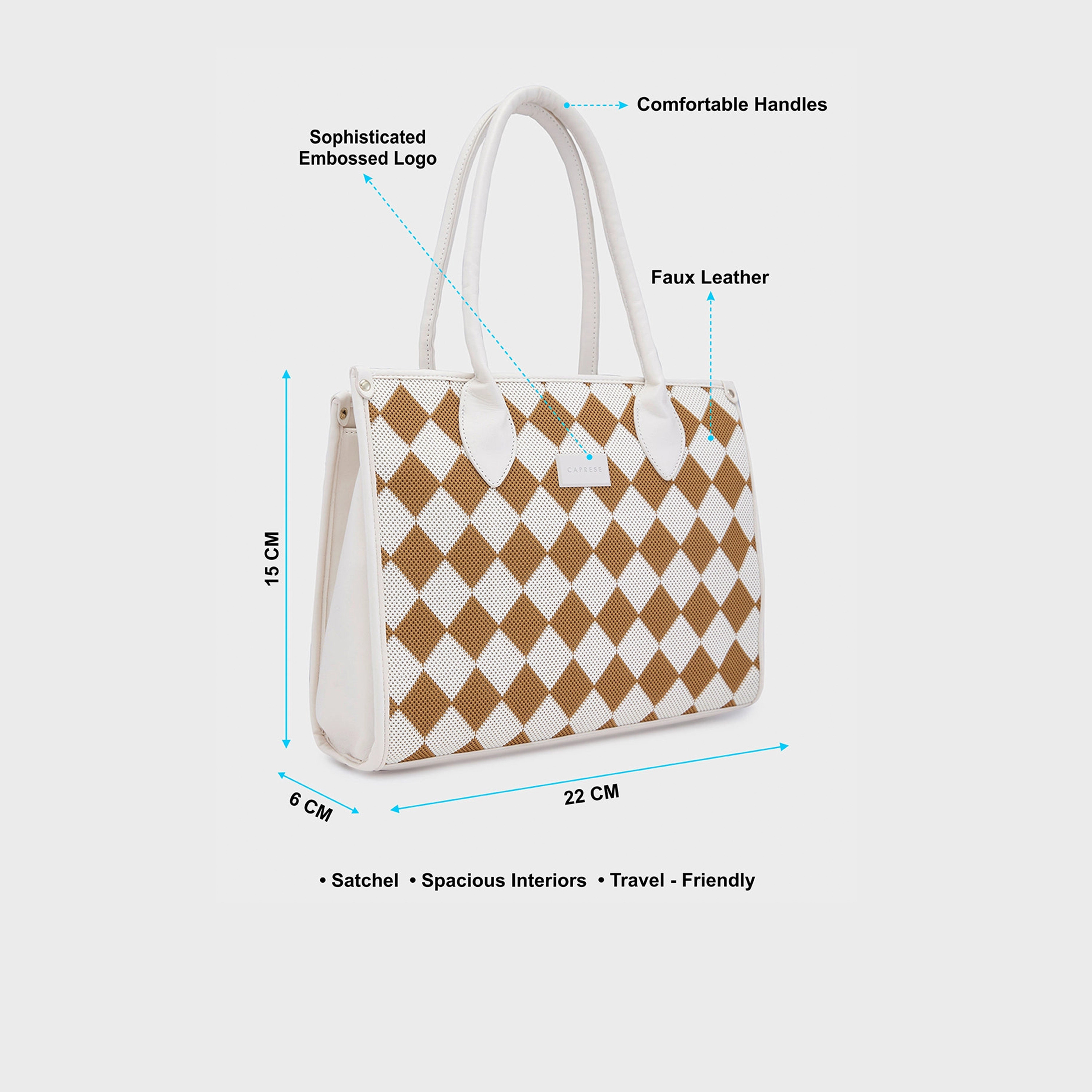 حقيبة كتف بمقبض مزدوج من Caprese مع إغلاق بسحاب وحزام قابل للفصل | 22 × 15 × 6 سم-women-bagsandwallets-handbags-image-5