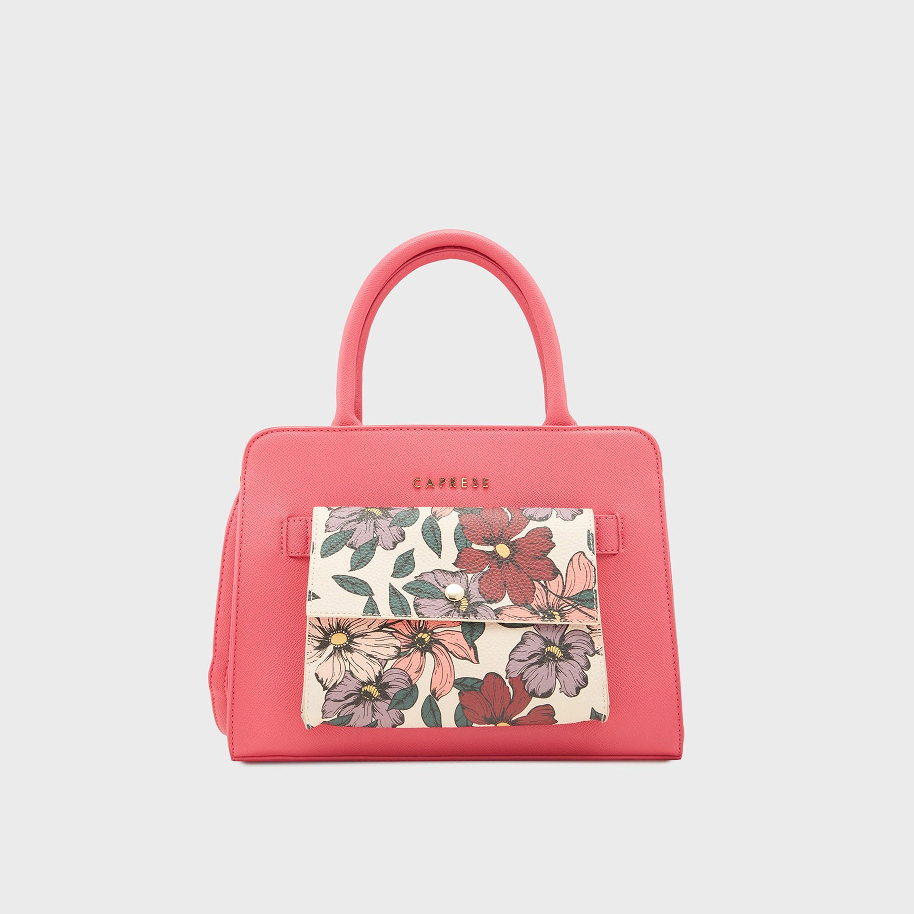 Caprese Printed Double-Handle Satchel Bag with Zipper Closure and Detachable Strap | 29 x 22 x 12 cm-women-bagsandwallets-handbags-image-1