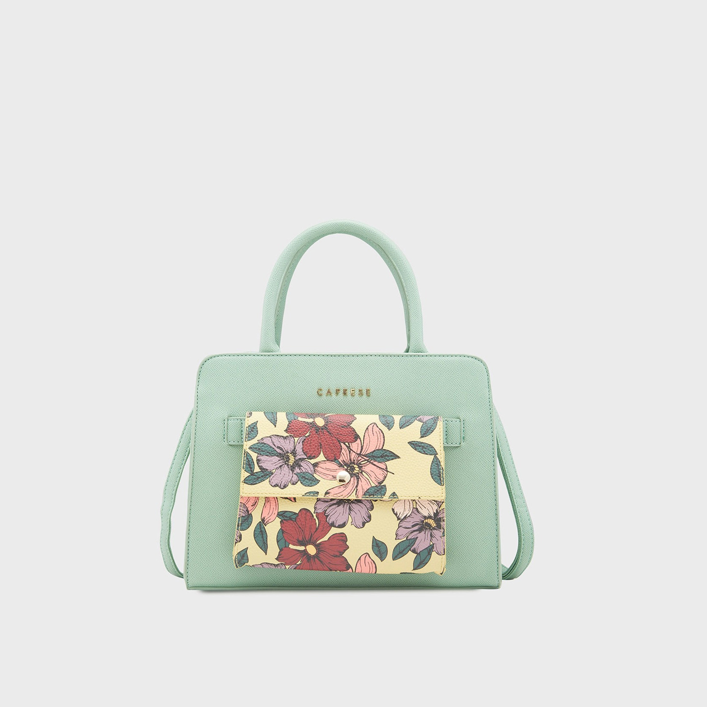 Caprese Printed Double-Handle Satchel Bag with Zipper Closure and Detachable Strap | 29 x 22 x 12 cm-women-bagsandwallets-handbags-image-1