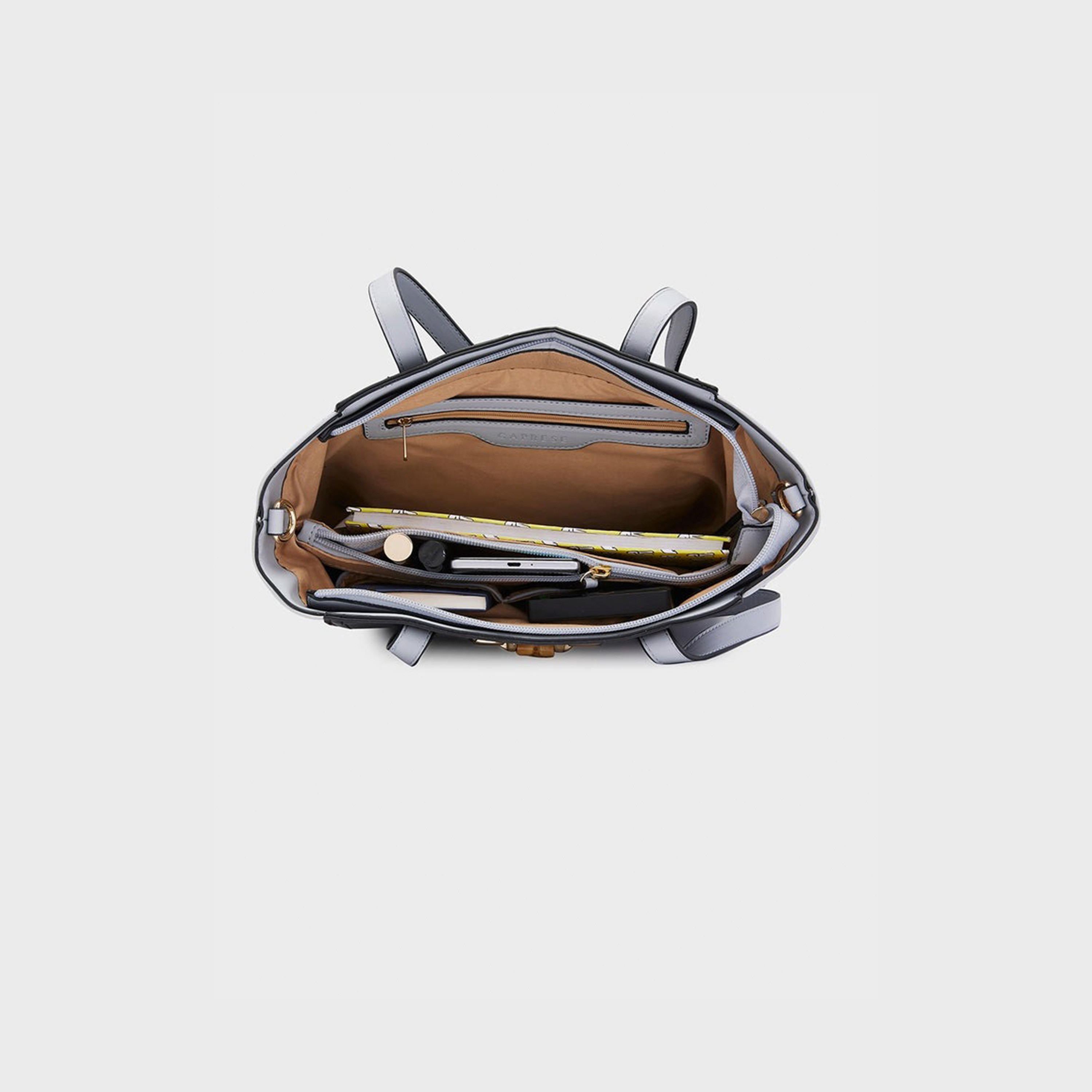 Caprese Double-Handle Satchel Bag with Zipper Closure and Detachable Strap | 22 x 6 x 15 cm-women-bagsandwallets-handbags-image-5