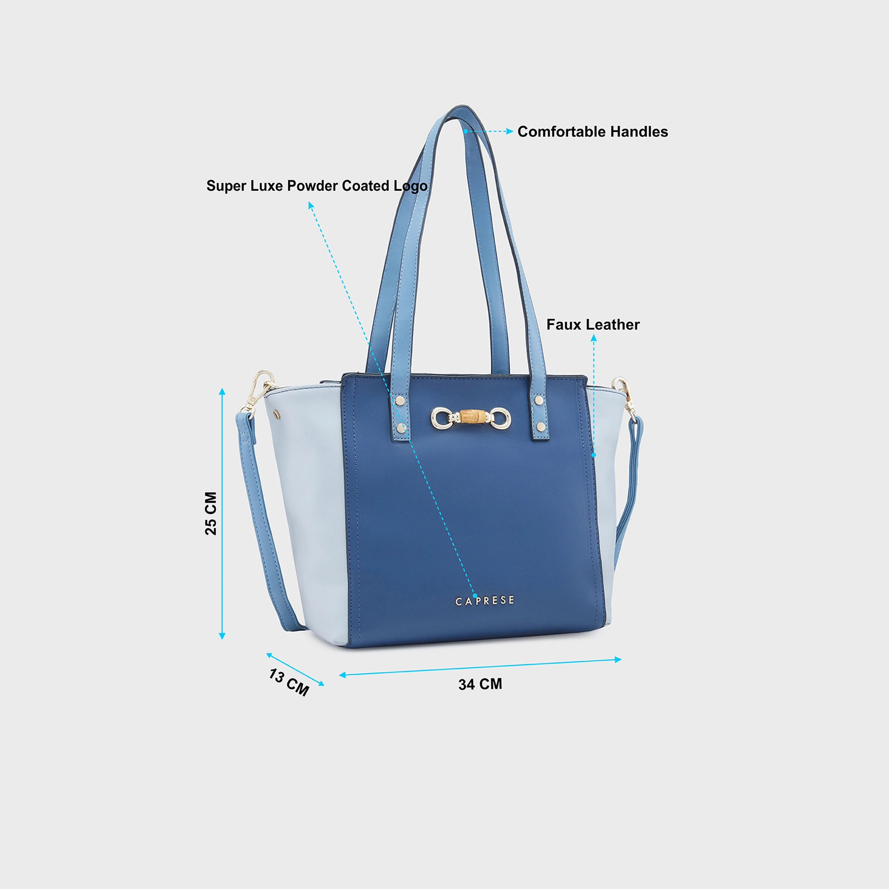 حقيبة حقيبة بمقبض مزدوج من Caprese مع إغلاق بسحاب وحزام قابل للفصل | 34 × 25 × 13 سم-women-bagsandwallets-handbags-image-5