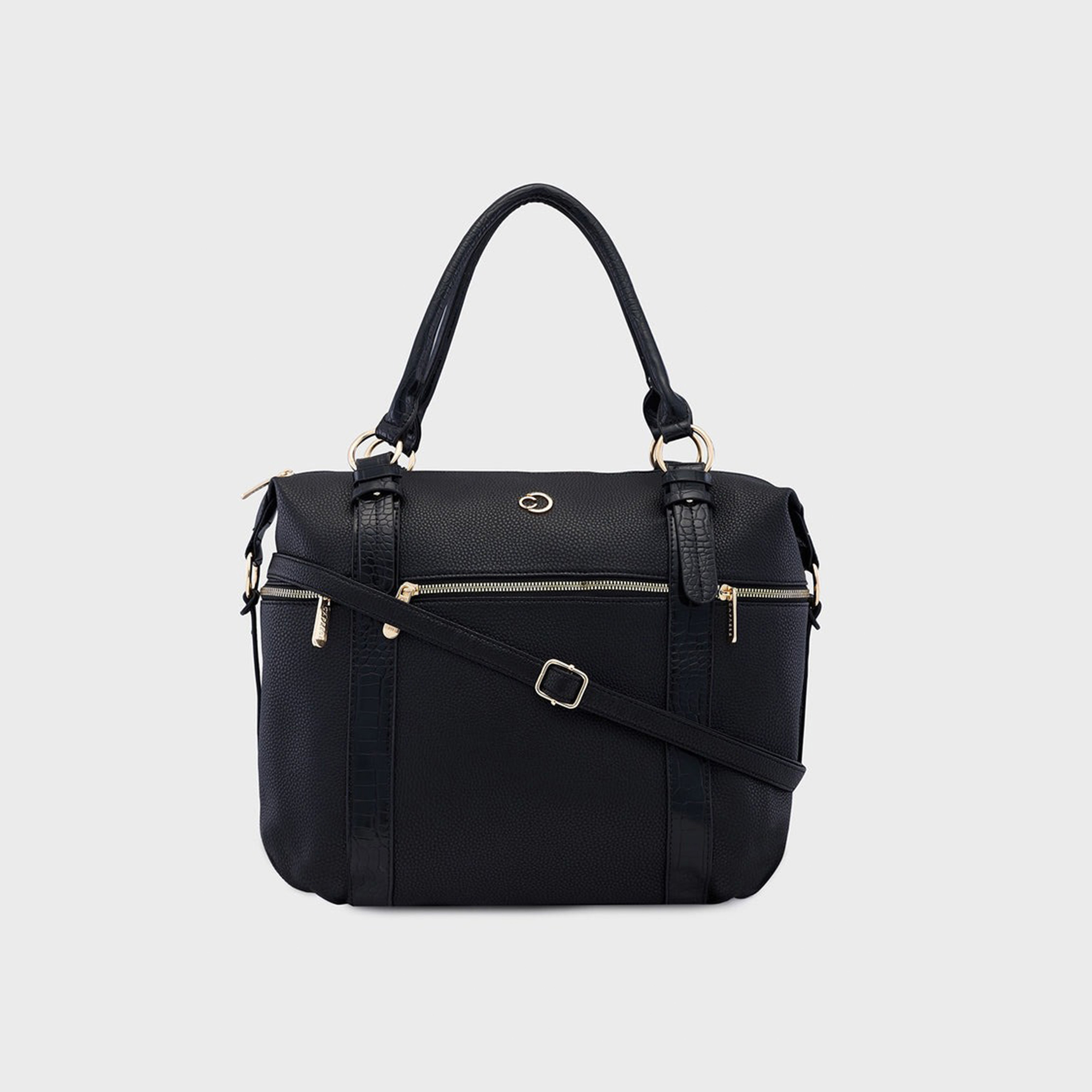 حقيبة حقيبة بمقبض مزدوج من Caprese مع إغلاق بسحاب وحزام قابل للفصل | 22 × 6 × 15 سم-women-bagsandwallets-handbags-image-1