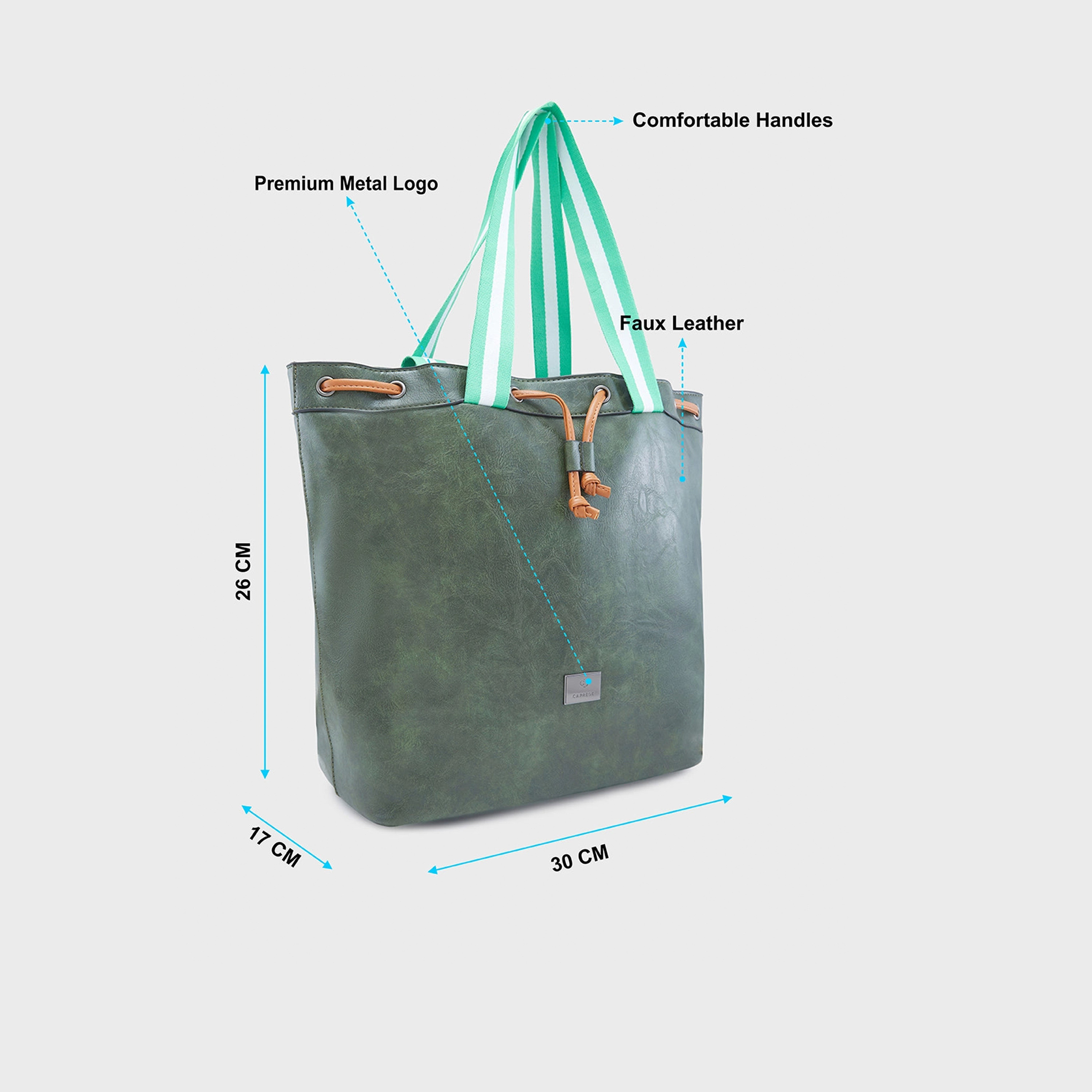 Caprese Self Design Double-Handle Shoulder Bag with Drawstring Closure | 30 x 26 x 17 cm-women-bagsandwallets-handbags-image-5