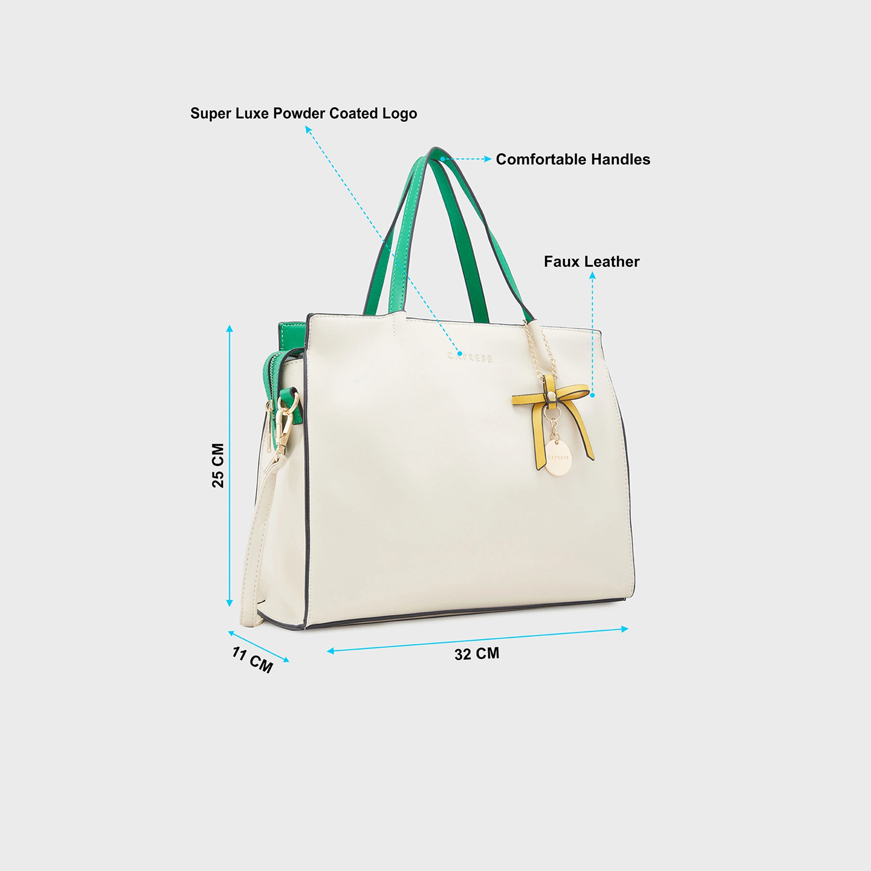 حقيبة حقيبة بمقبض مزدوج من Caprese مع إغلاق بسحاب وحزام قابل للفصل | 32 × 25 × 11 سم-women-bagsandwallets-handbags-image-5