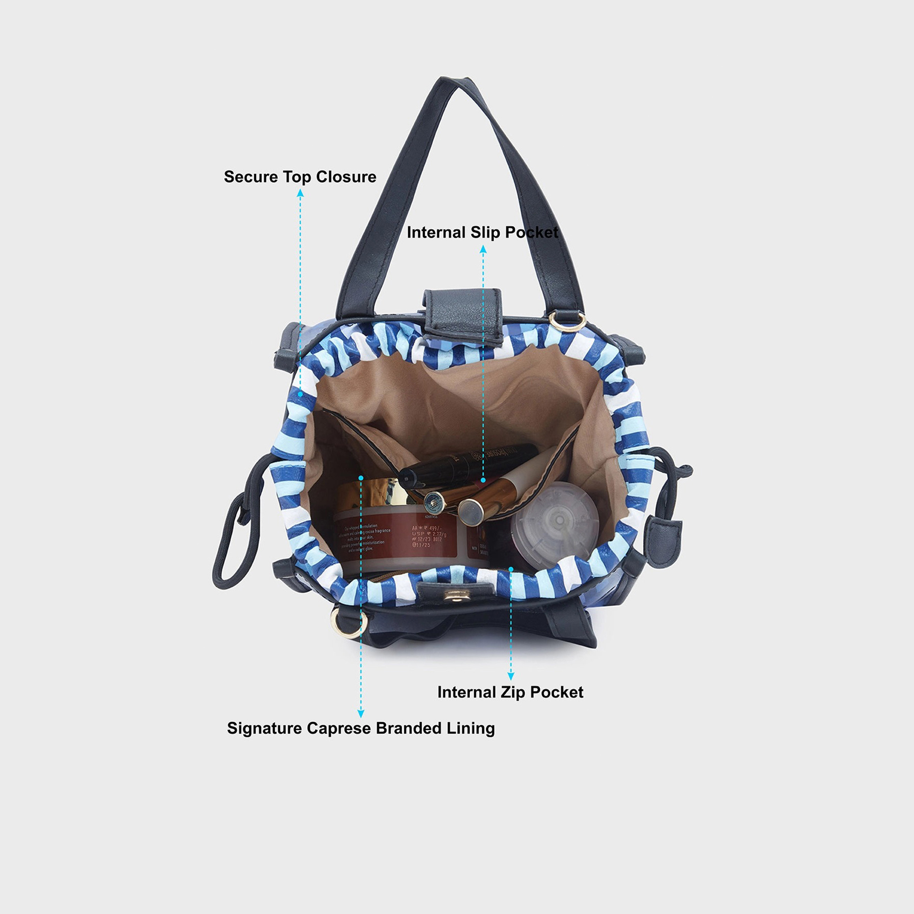 Caprese Textured Double-Handle Satchel Bag with Magnetic Closure and Detachable Strap | 30 x 26 x 17 cm-women-bagsandwallets-handbags-image-3
