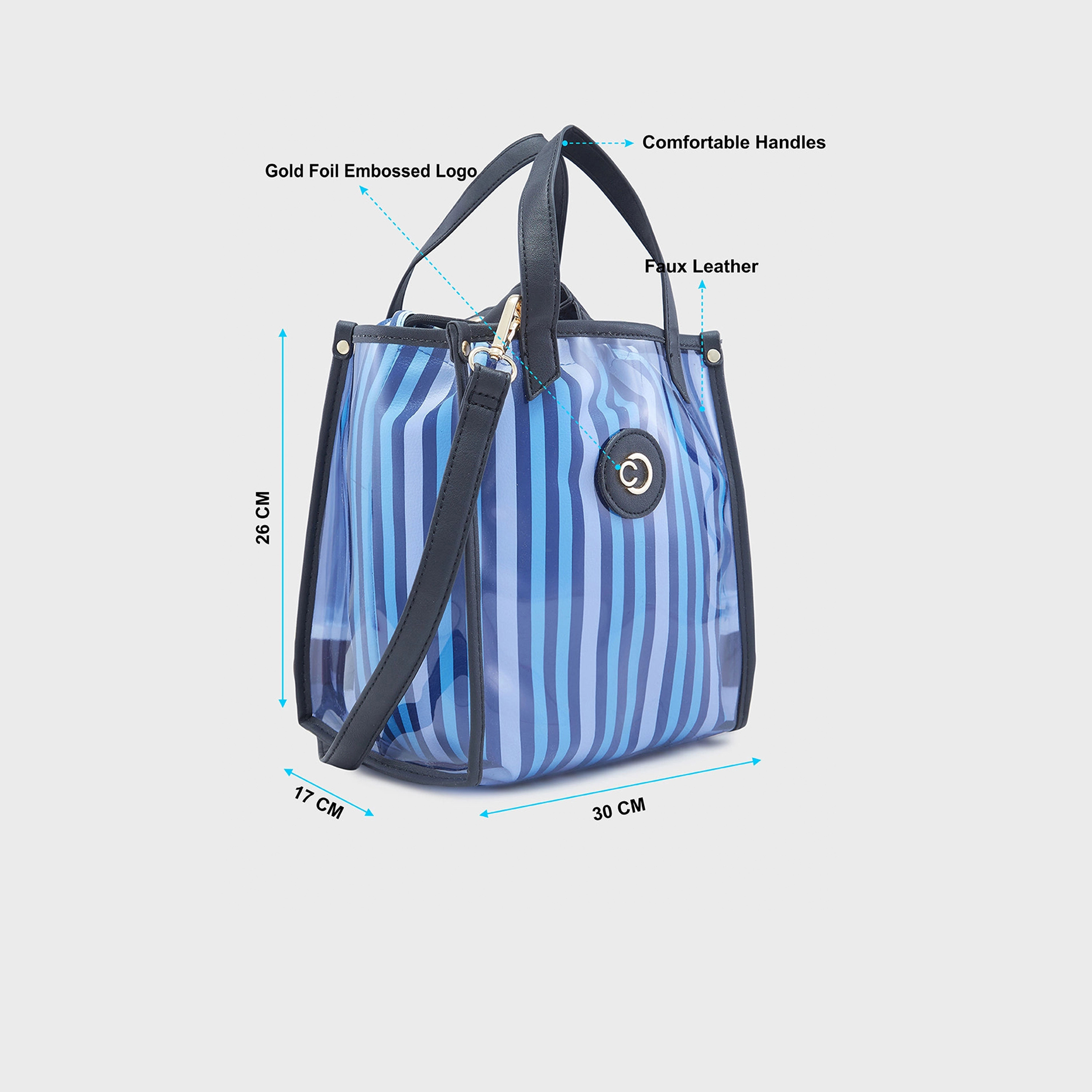 Caprese Textured Double-Handle Satchel Bag with Magnetic Closure and Detachable Strap | 30 x 26 x 17 cm-women-bagsandwallets-handbags-image-4