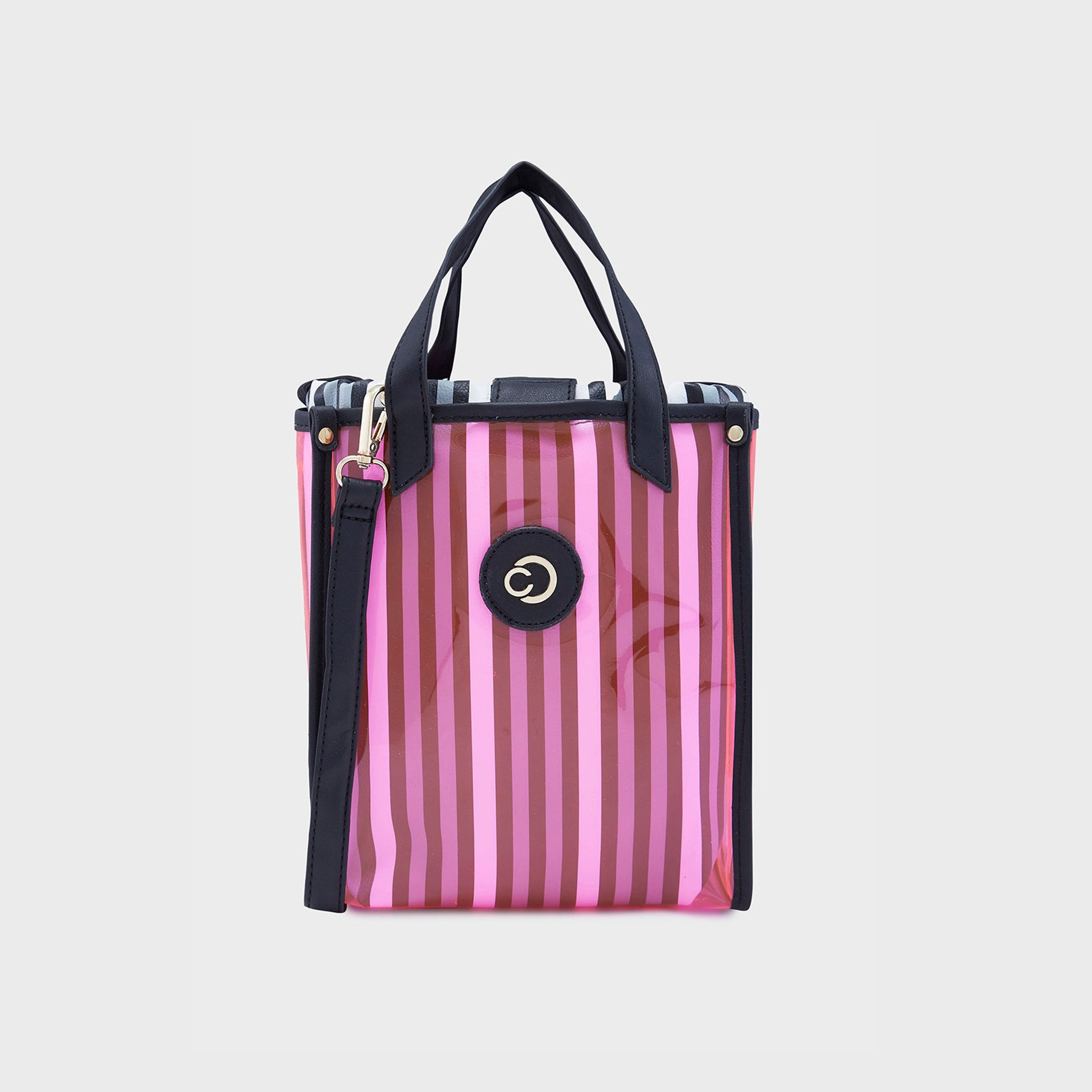 Caprese Printed Double-Handle Satchel Bag with Magnetic Closure and Detachable Strap | 22.5 x 18.5 x 16 cm-women-bagsandwallets-handbags-image-1
