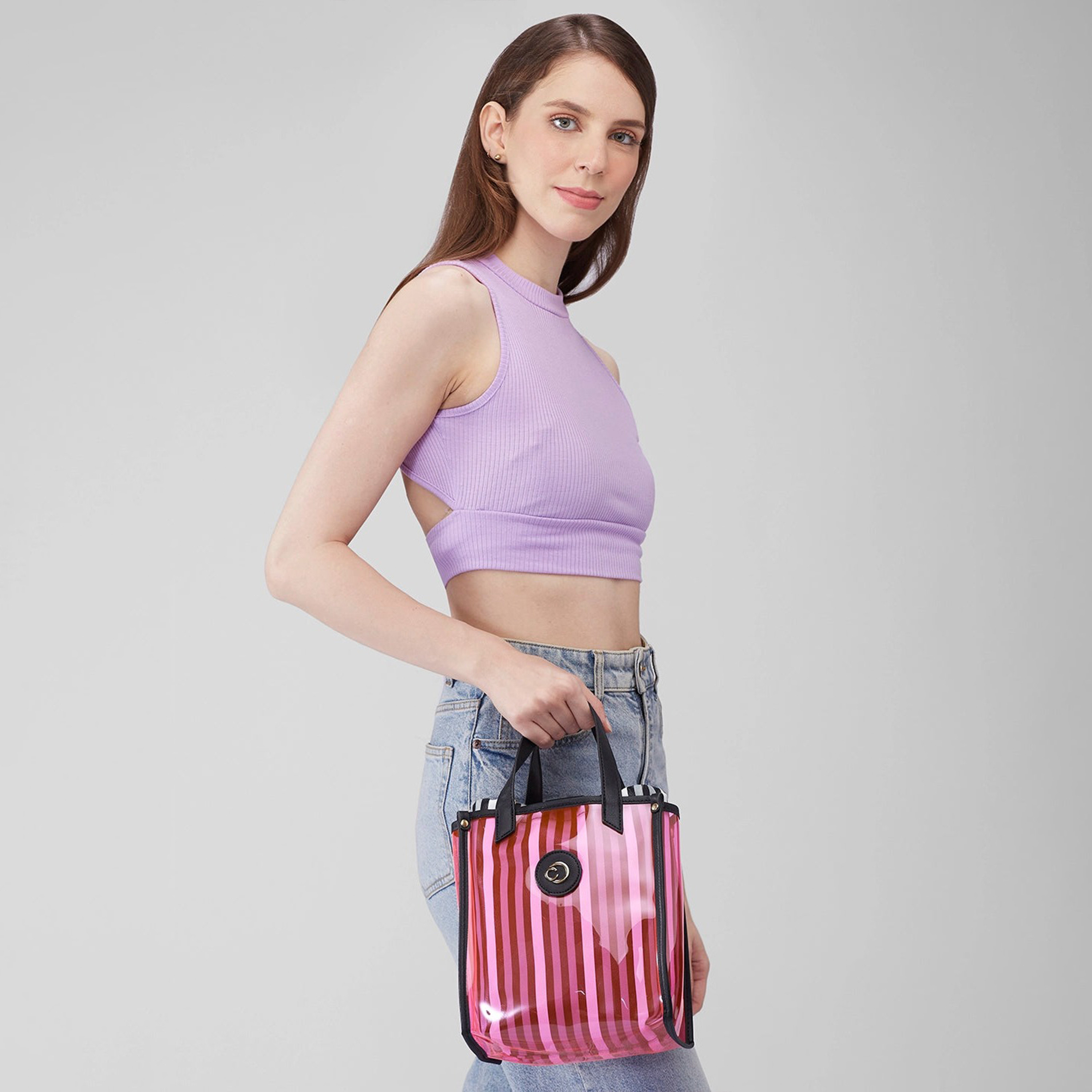 Caprese Printed Double-Handle Satchel Bag with Magnetic Closure and Detachable Strap | 22.5 x 18.5 x 16 cm-women-bagsandwallets-handbags-image-3