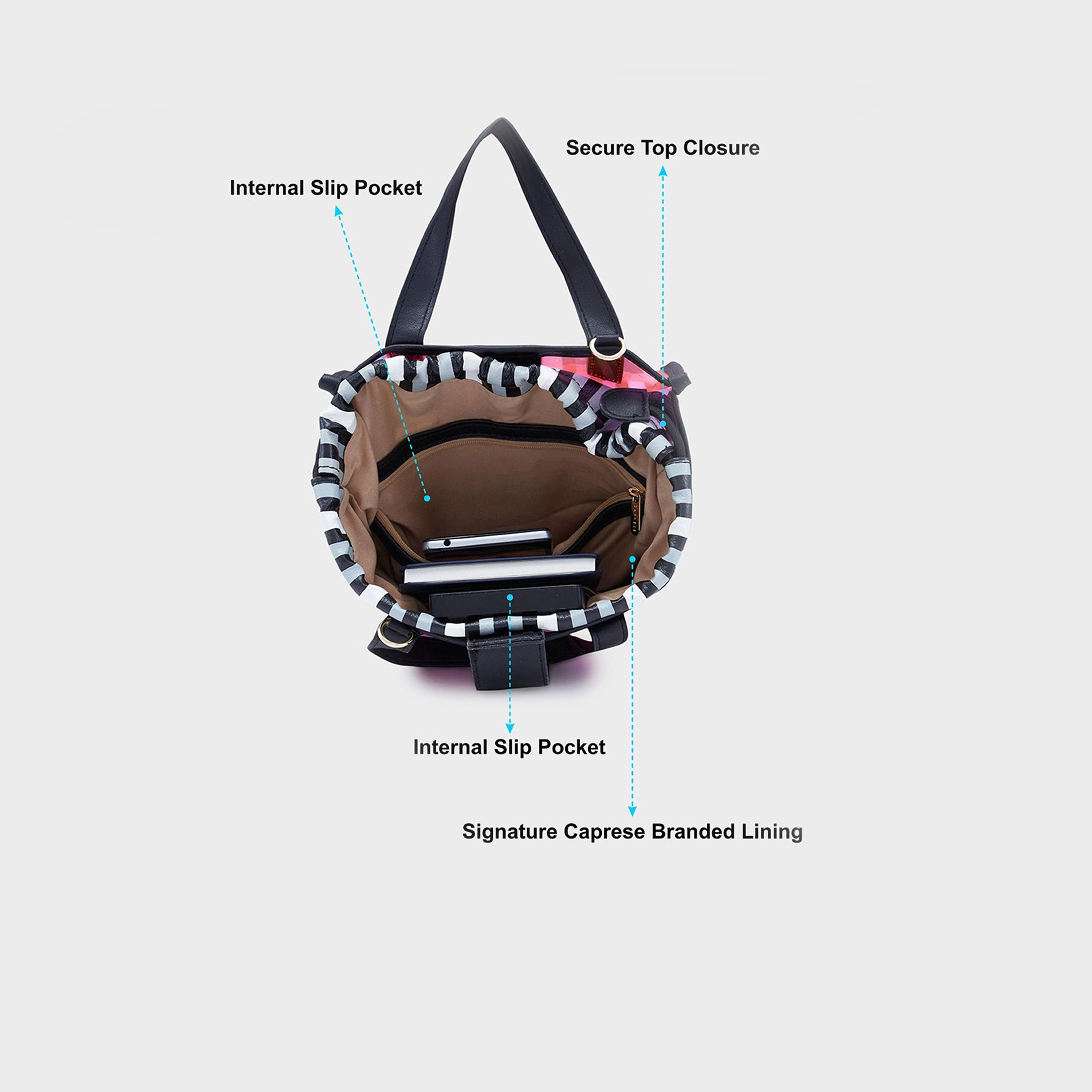 Caprese Printed Double-Handle Satchel Bag with Magnetic Closure and Detachable Strap | 22.5 x 18.5 x 16 cm-women-bagsandwallets-handbags-image-4