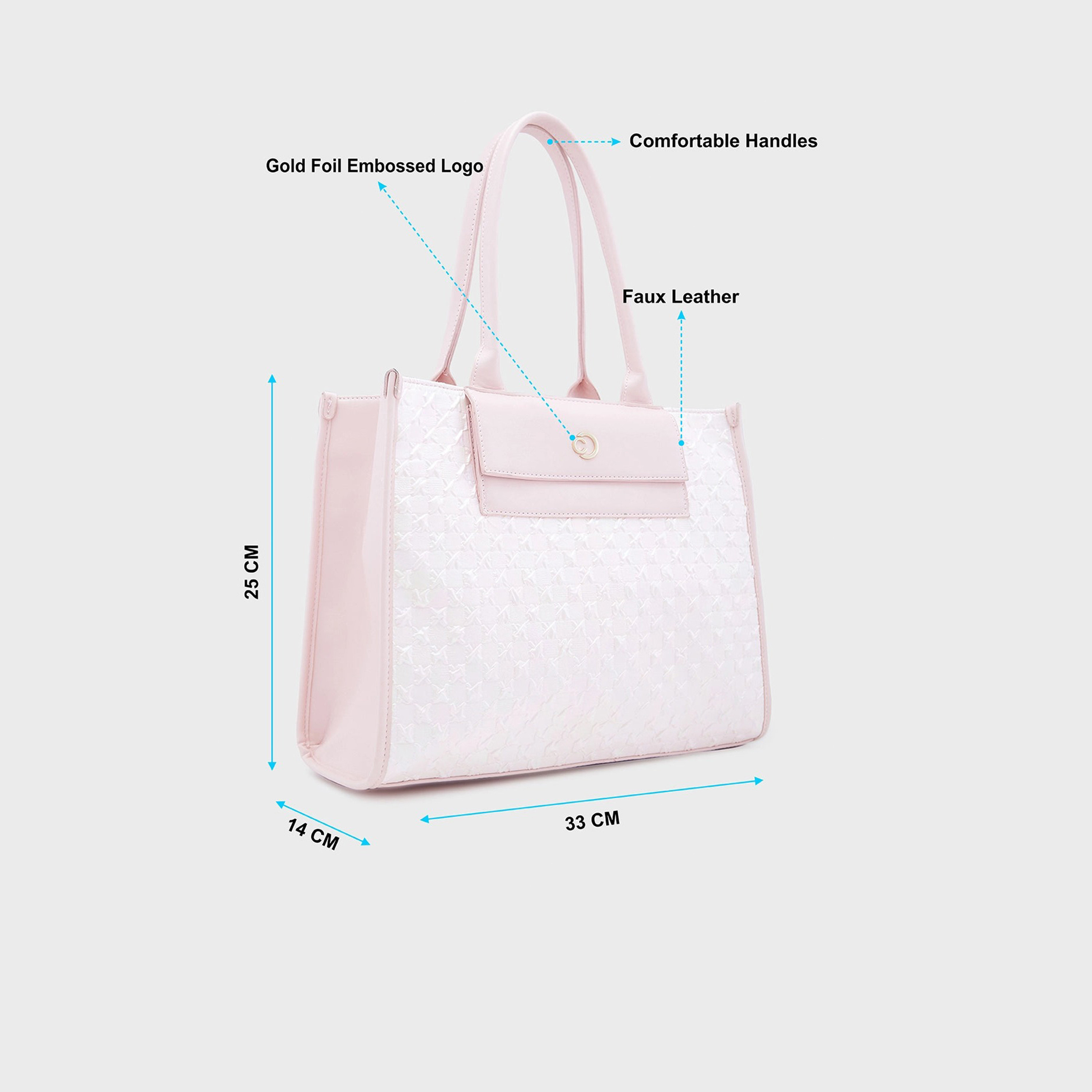 Caprese Self Design Double-Handle Shoulder Bag with Zipper Closure | 43 x 12 x 29 cm-women-bagsandwallets-handbags-image-4
