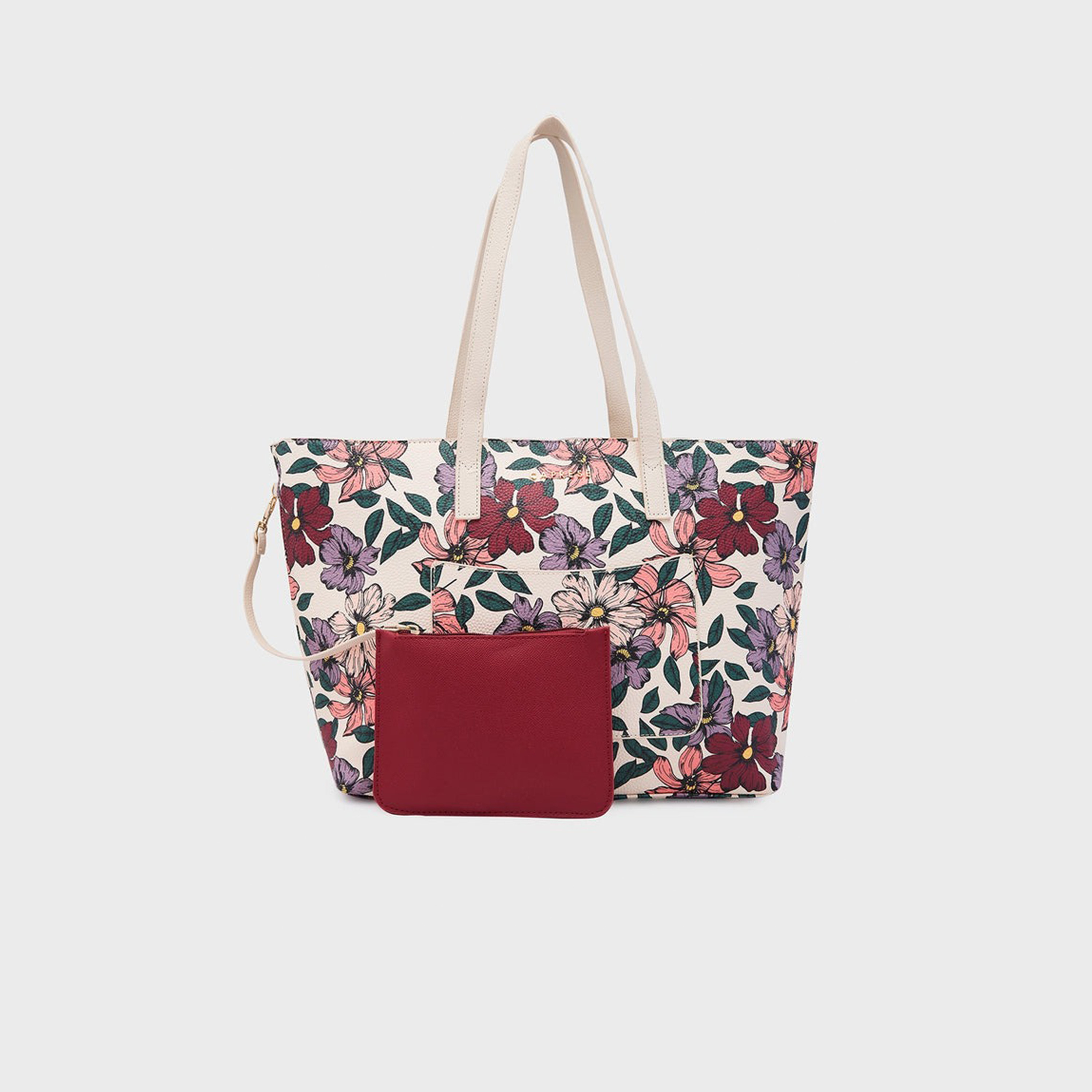 Caprese Printed Double-Handle Shoulder Bag with Zipper Closure | 47 x 29 x 13 cm-women-bagsandwallets-handbags-image-4