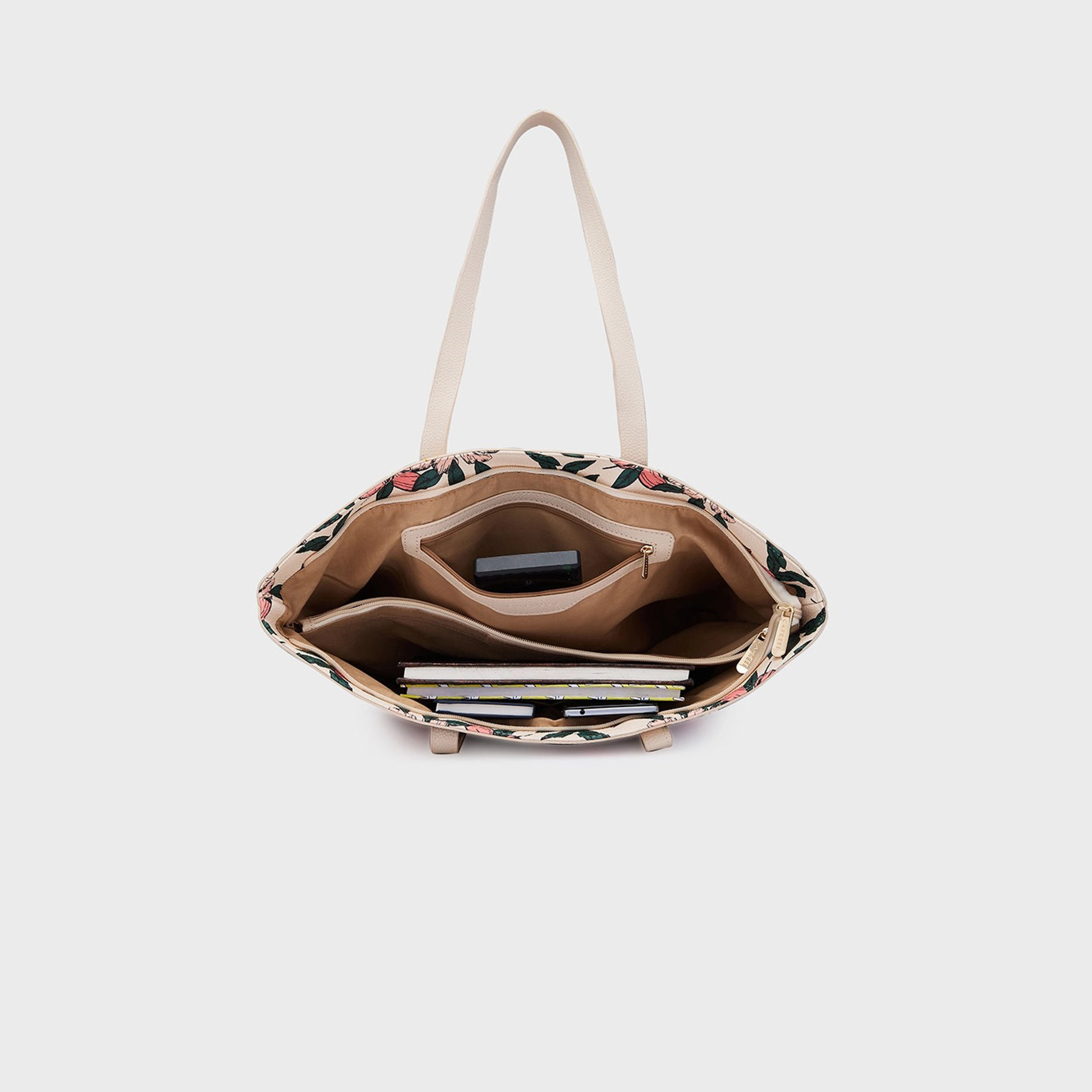 Caprese Printed Double-Handle Shoulder Bag with Zipper Closure | 47 x 29 x 13 cm-women-bagsandwallets-handbags-image-7