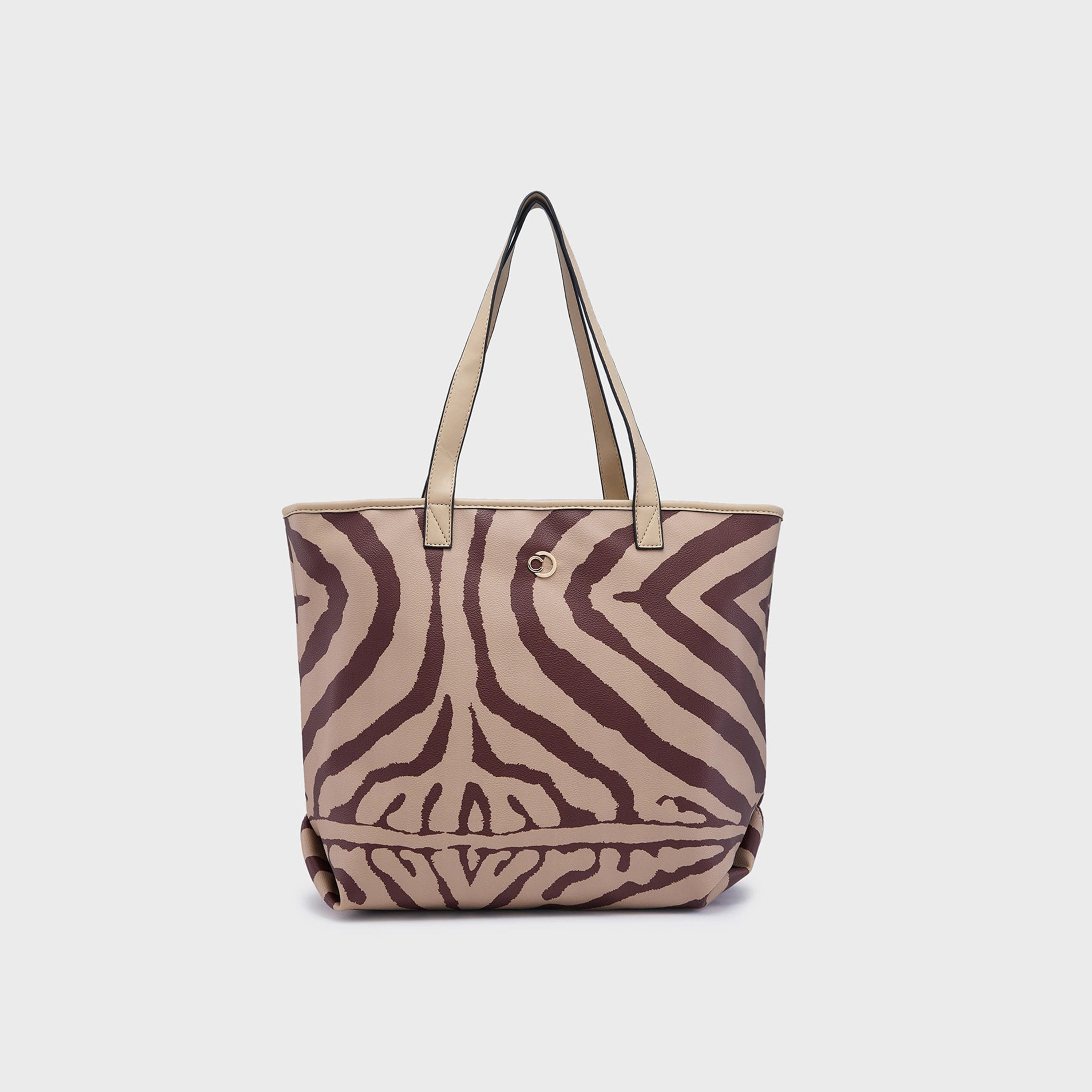 حقيبة كتف بمقبض مزدوج بطبعة من Caprese مع إغلاق بسحاب | 47 × 29 × 13 سم-women-bagsandwallets-handbags-image-1