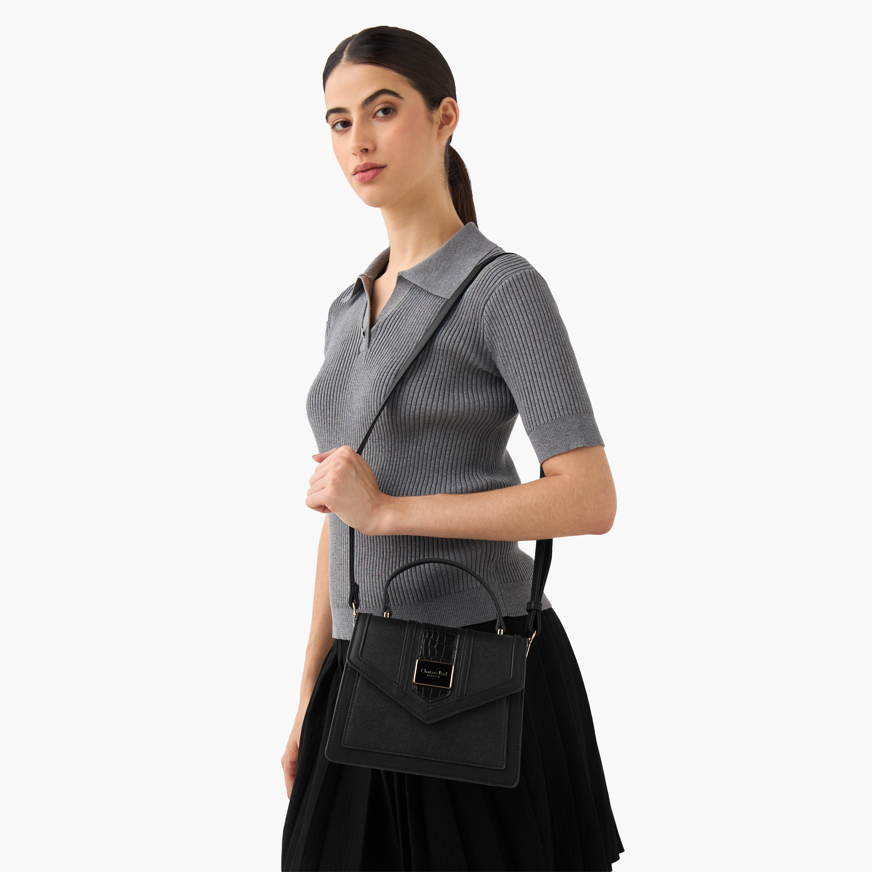 Charlotte Reid Textured Crossbody Bag with Adjustable Strap-women-bagsandwallets-handbags-image-2