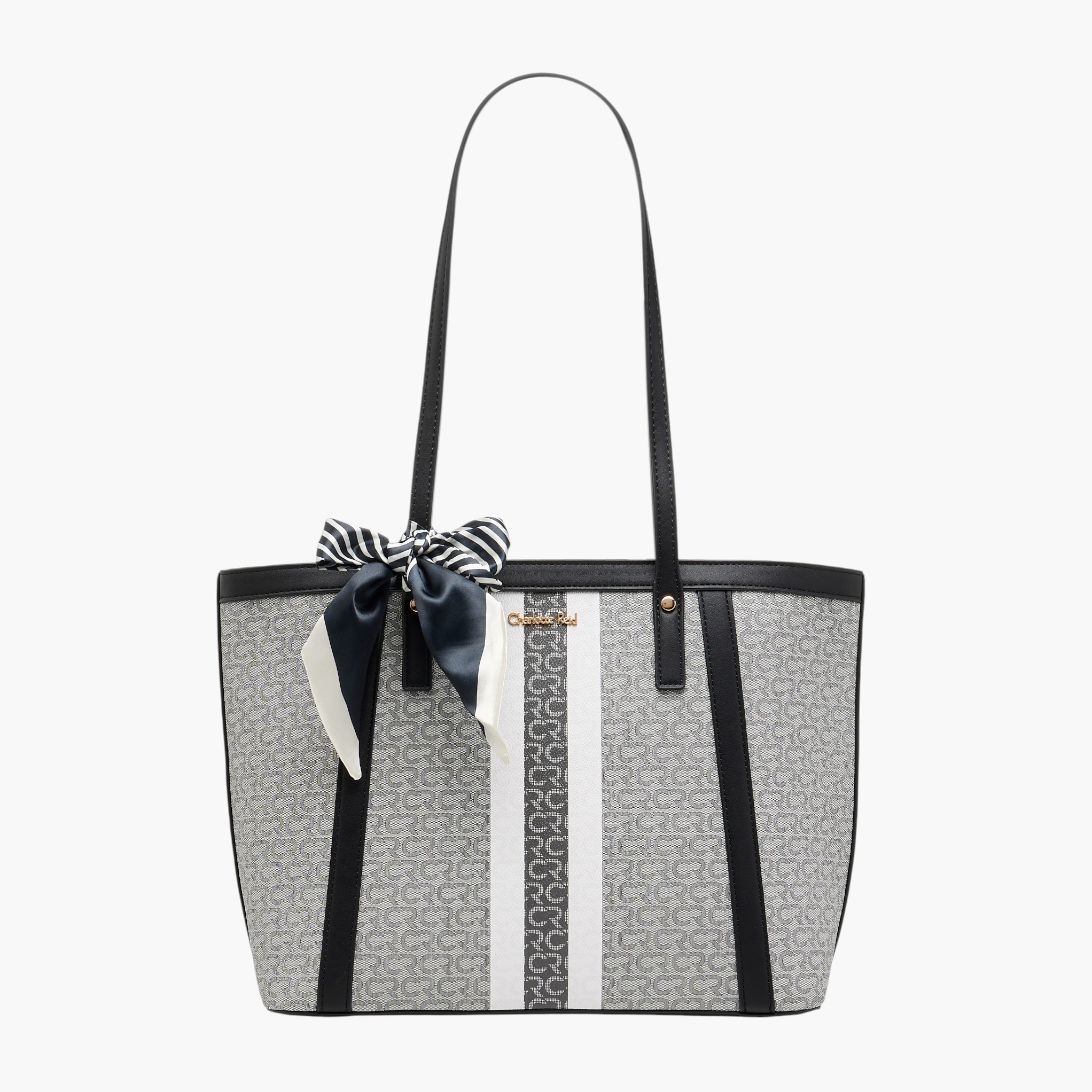 شنطة توت بزينة وشاح وبمقابض مزدوجة من تشارلوت ريد-women-bagsandwallets-handbags-image-1