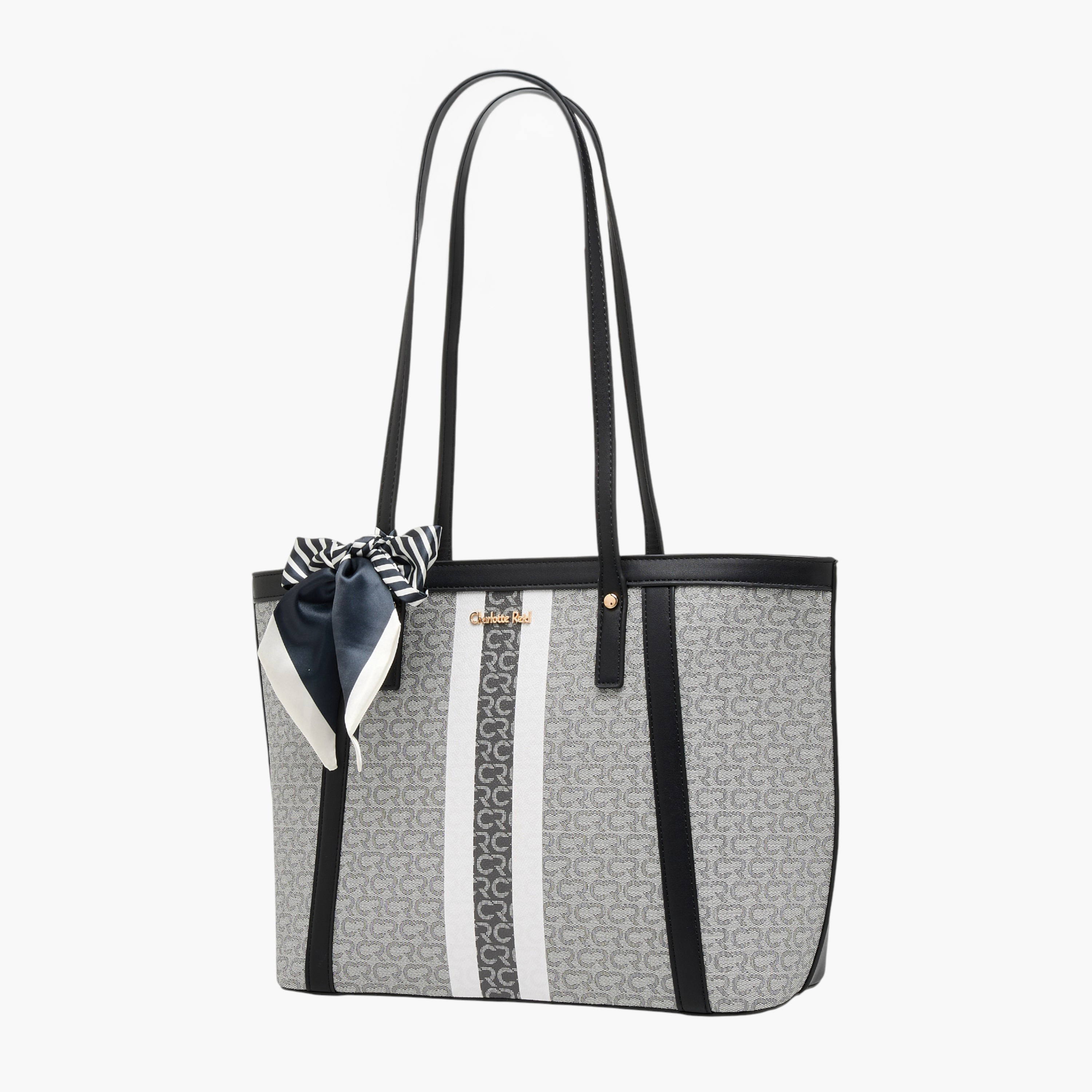 شنطة توت بزينة وشاح وبمقابض مزدوجة من تشارلوت ريد-women-bagsandwallets-handbags-image-3
