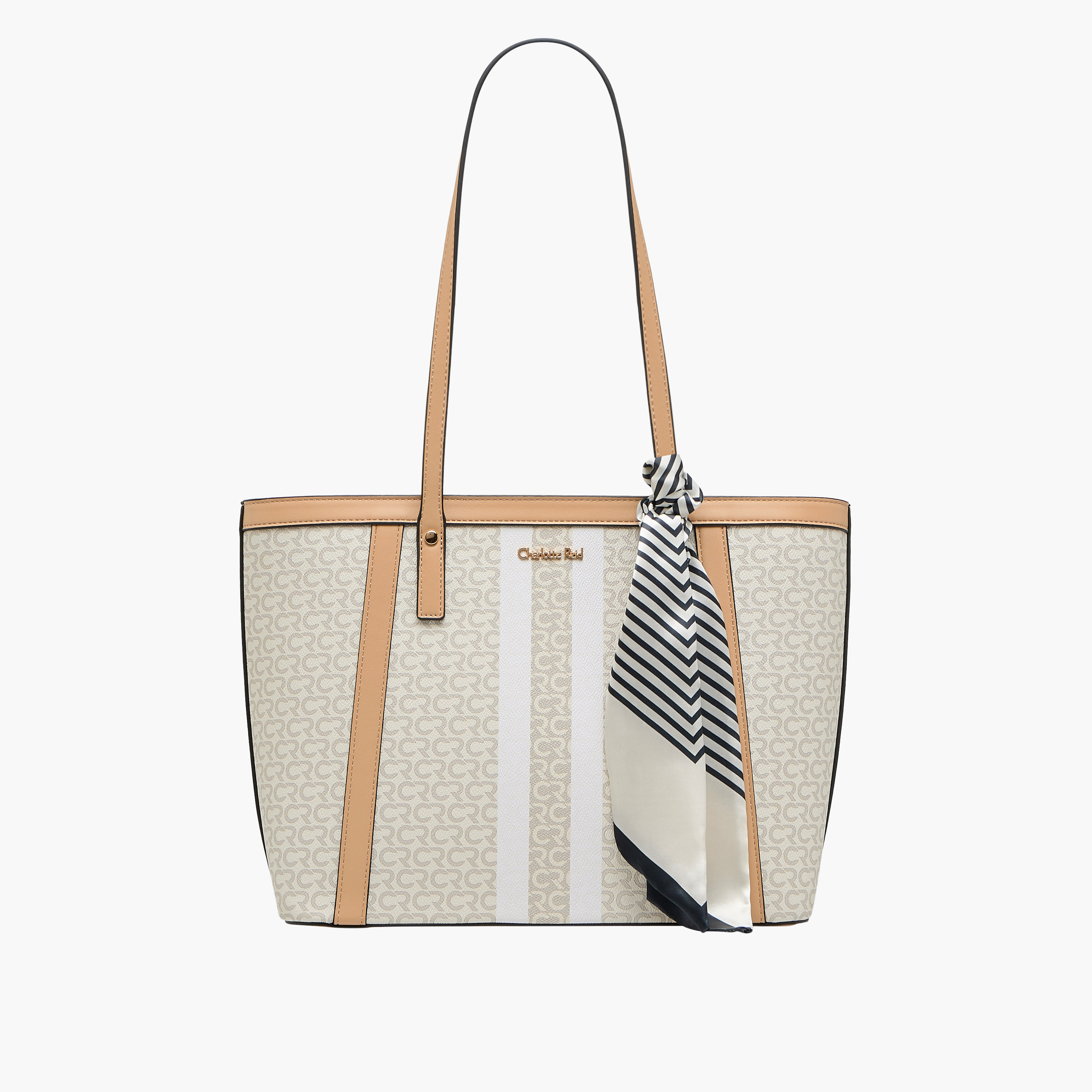 شنطة توتي بطبعات مونوجرام مع تفاصيل وشاح من شارلوت ريد-women-bagsandwallets-handbags-image-1