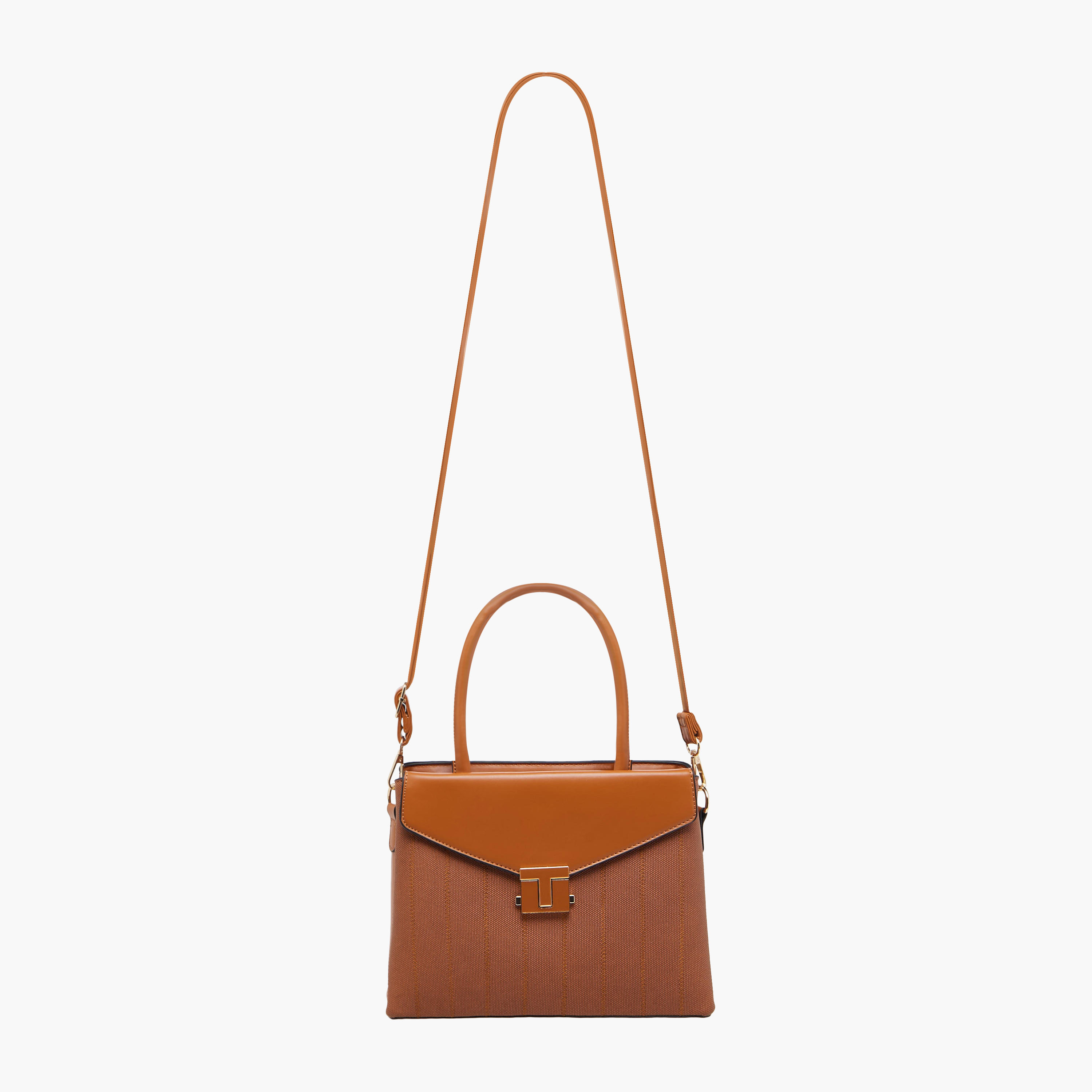 Adore Textured Satchel Bag with Double Handle-women-bagsandwallets-handbags-image-3