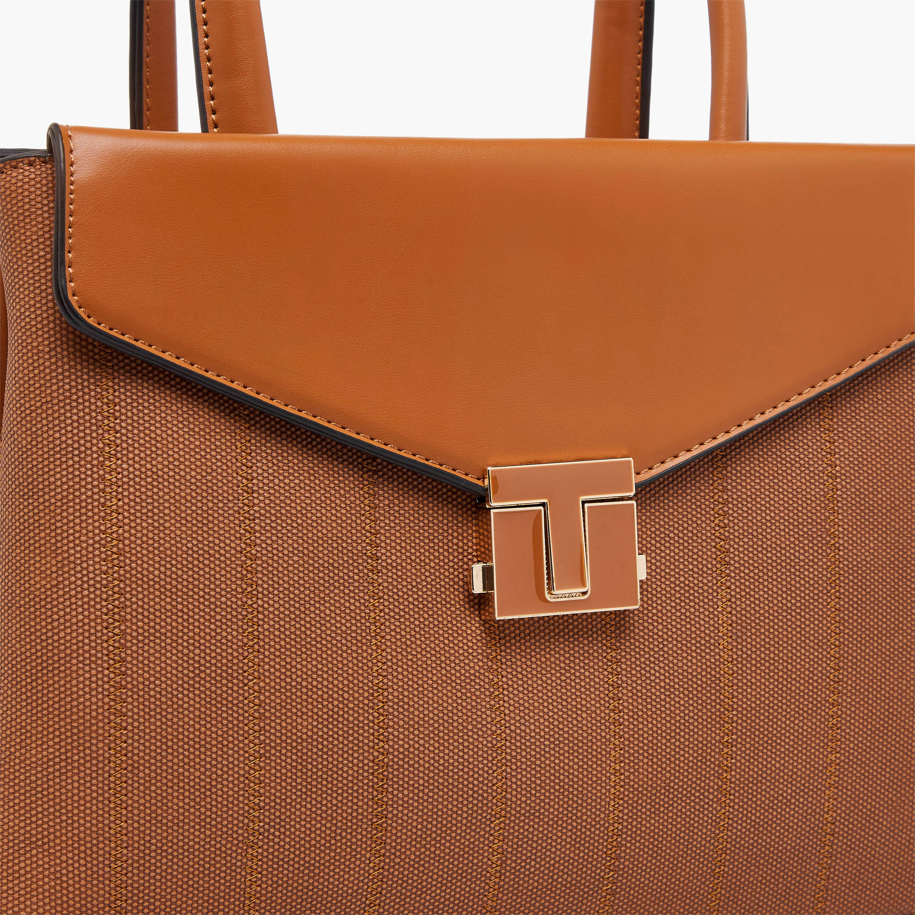 Adore Textured Satchel Bag with Double Handle-women-bagsandwallets-handbags-image-5